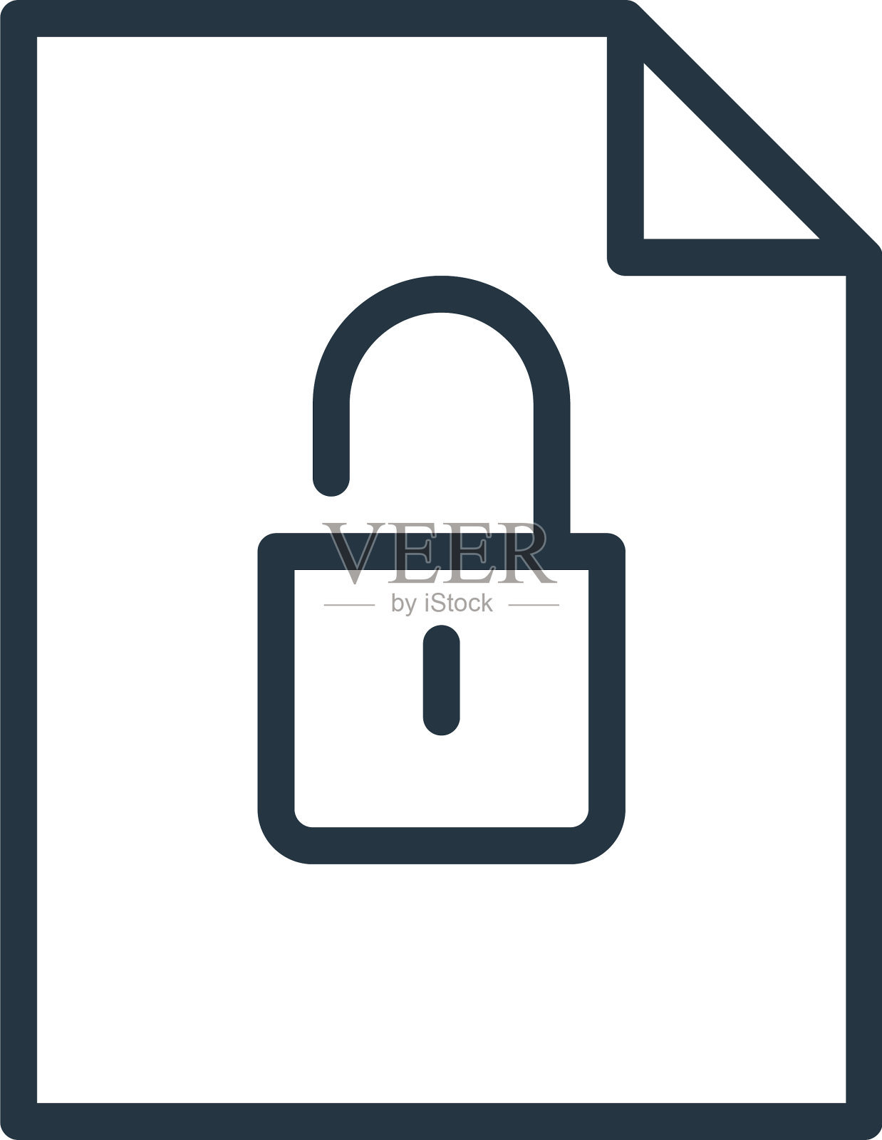 解锁图标解锁可编辑笔划解锁线性设计元素图片