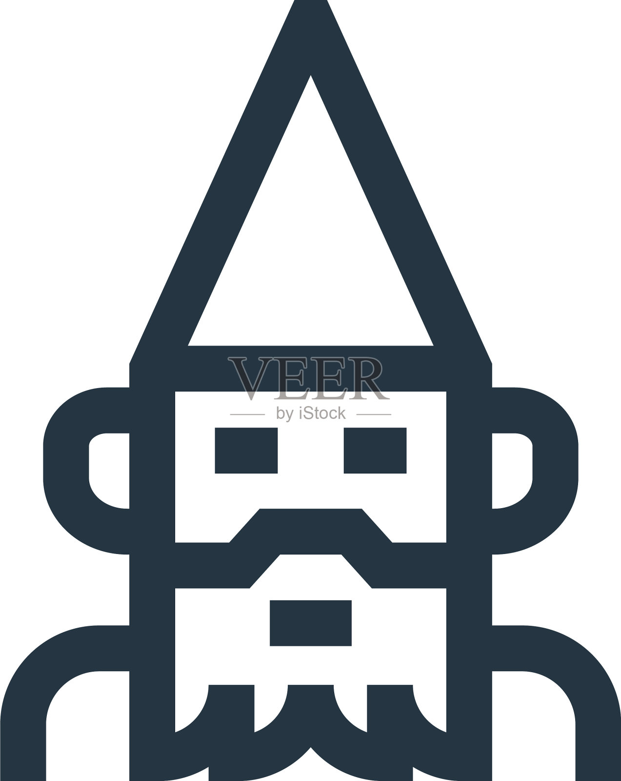 侏儒图标孤立在白色背景轮廓设计元素图片