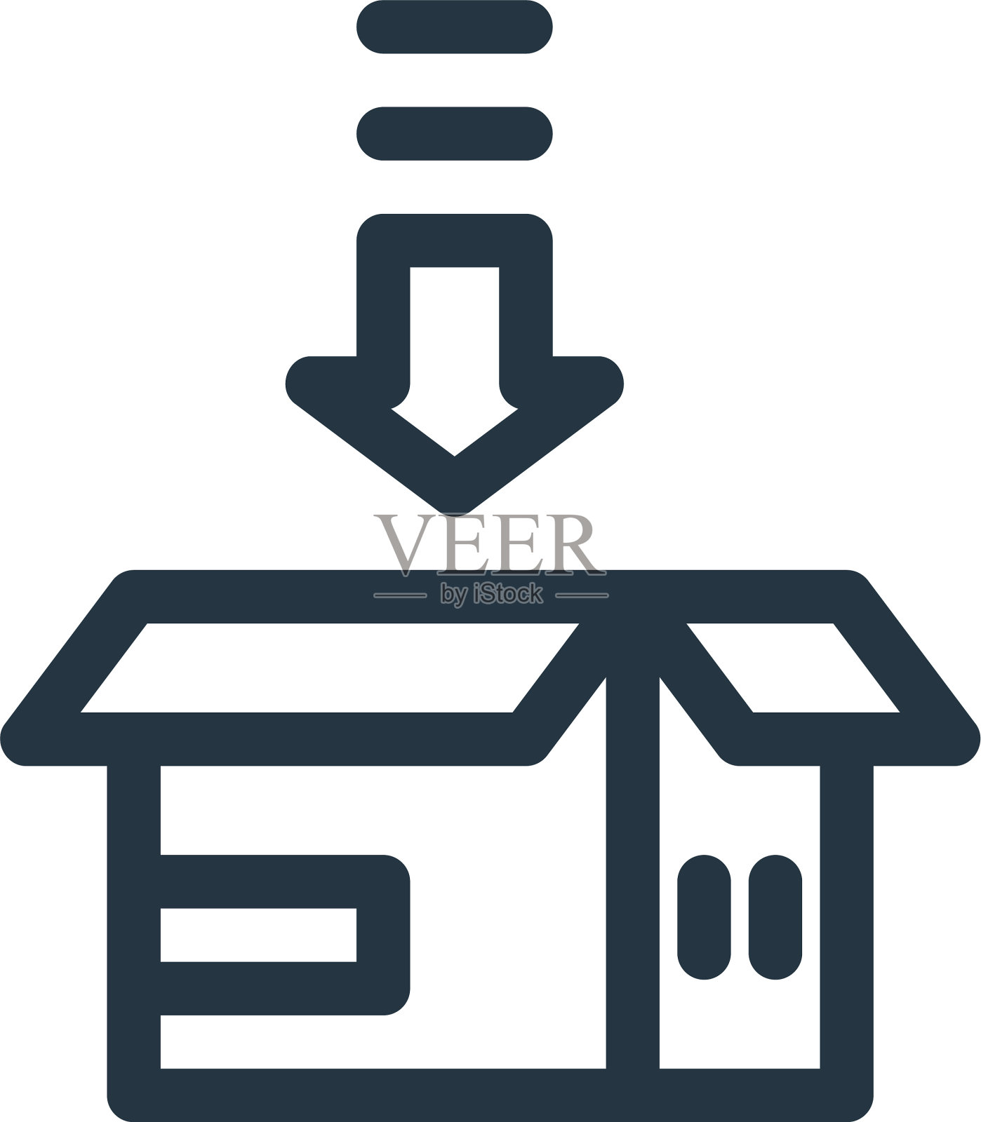 包装图标孤立在白色背景轮廓图标素材