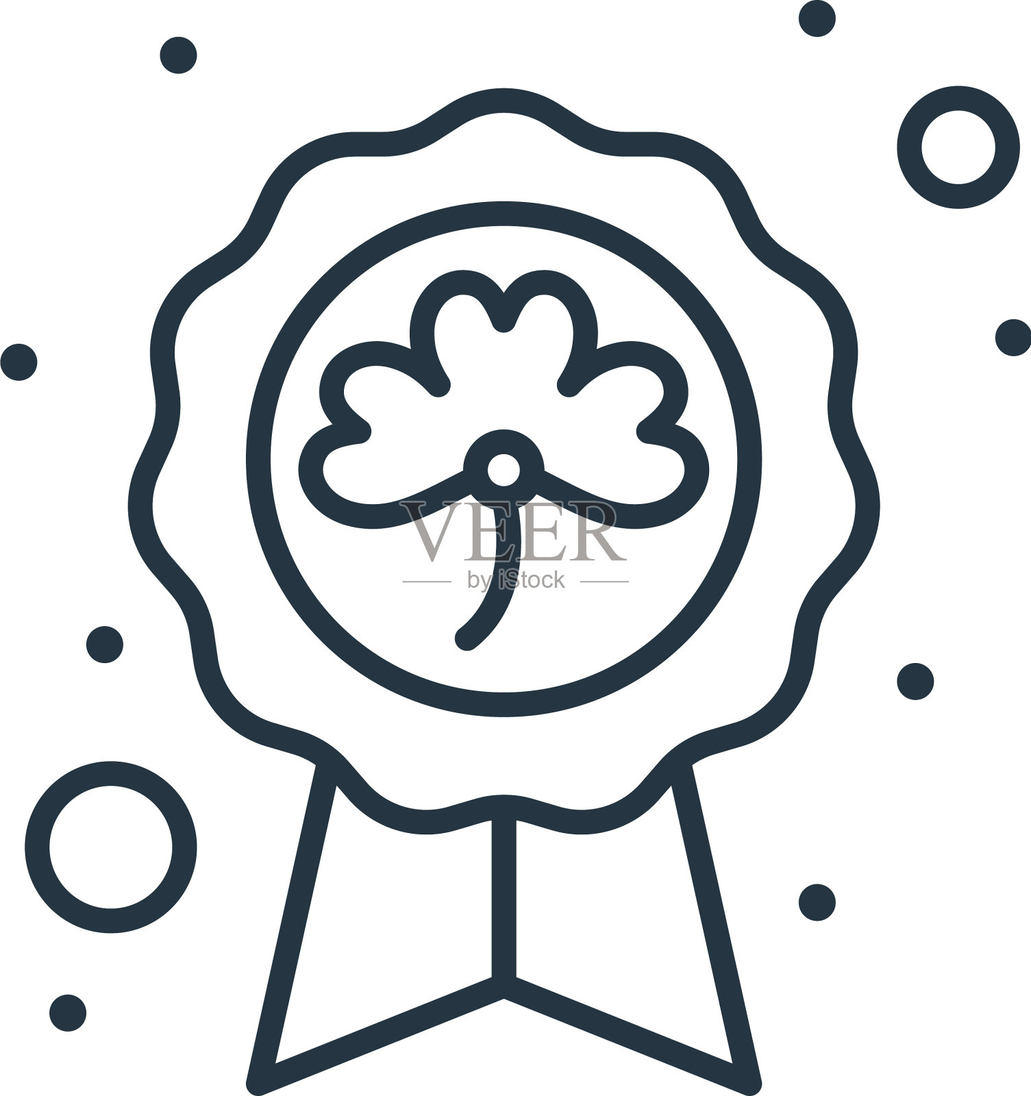 徽章图标孤立在白色背景轮廓上插画图片素材