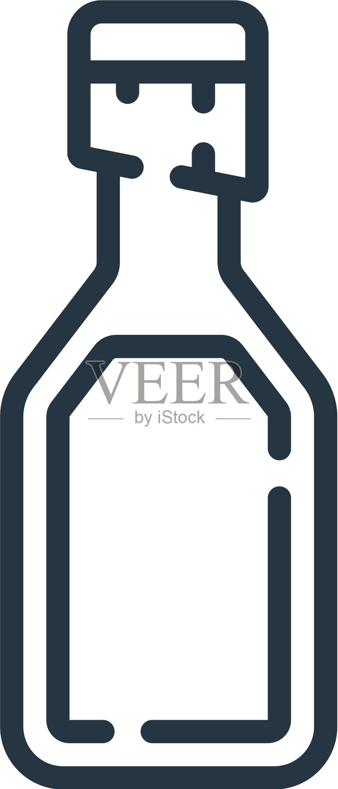 Pulque图标孤立在白色背景轮廓图标素材