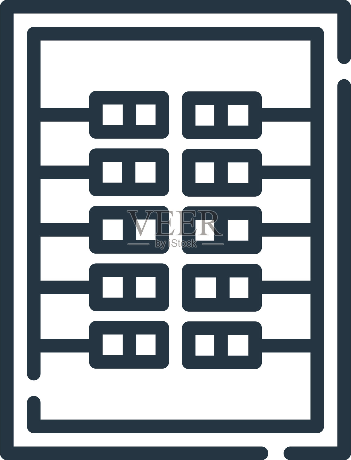 电路图标孤立在白色背景轮廓上图标素材