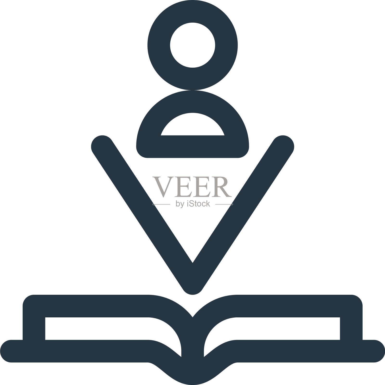 书图标孤立的白色背景大纲图标素材