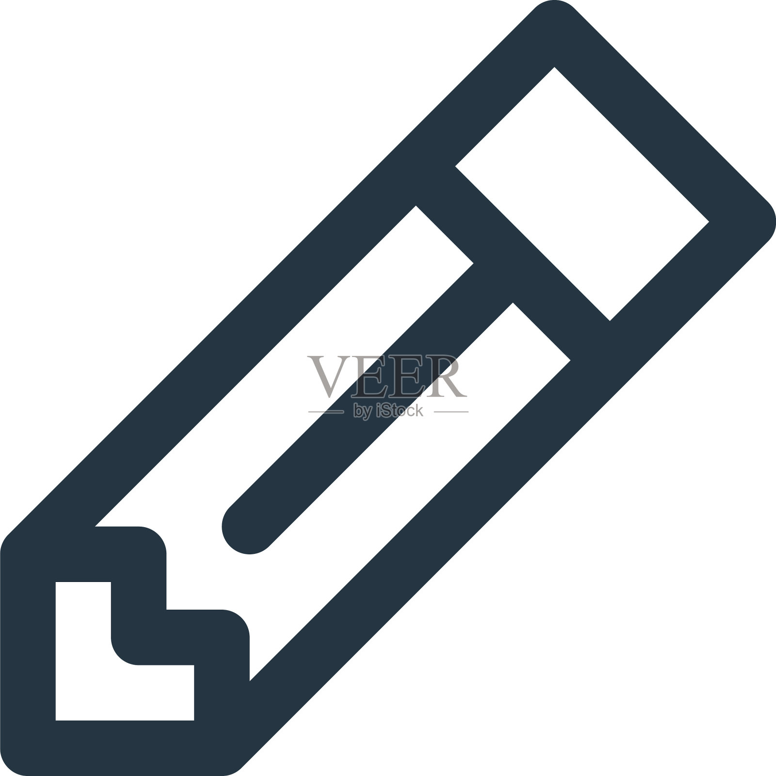 铅笔图标孤立的白色背景轮廓图标素材