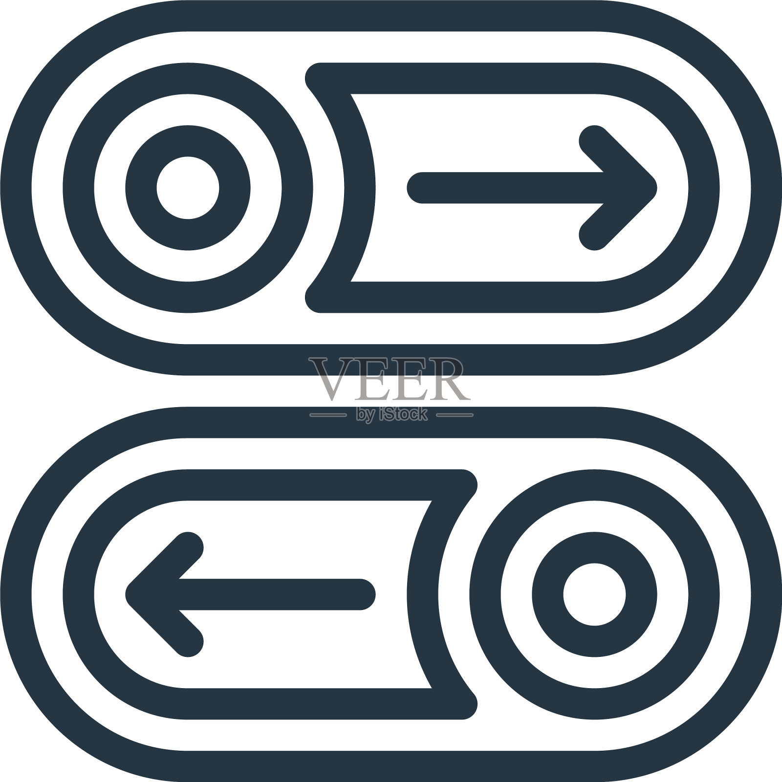 按钮图标孤立在白色背景轮廓设计元素图片