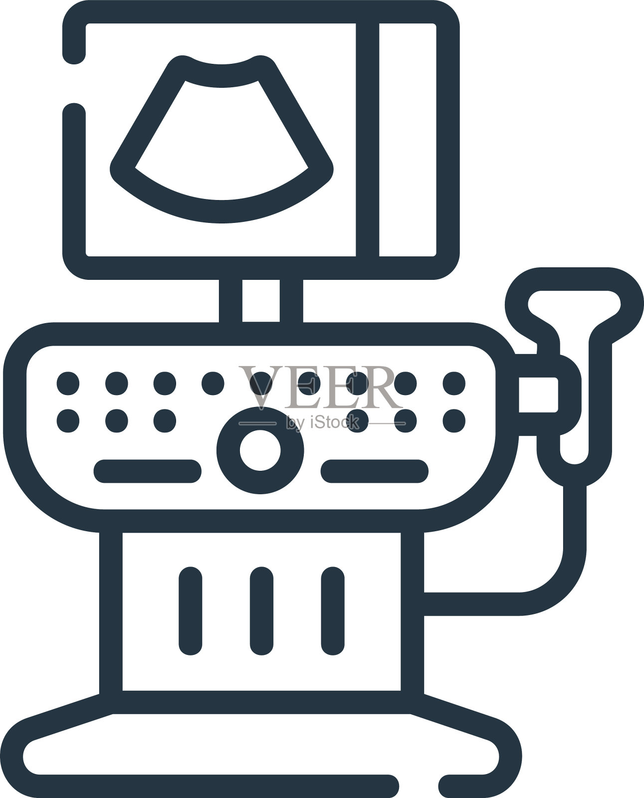 超声图像孤立在白色背景上图标素材