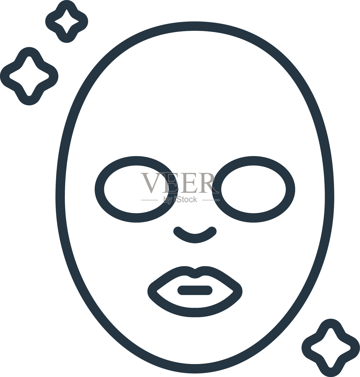 面罩图标隔离在白色背景上设计元素图片