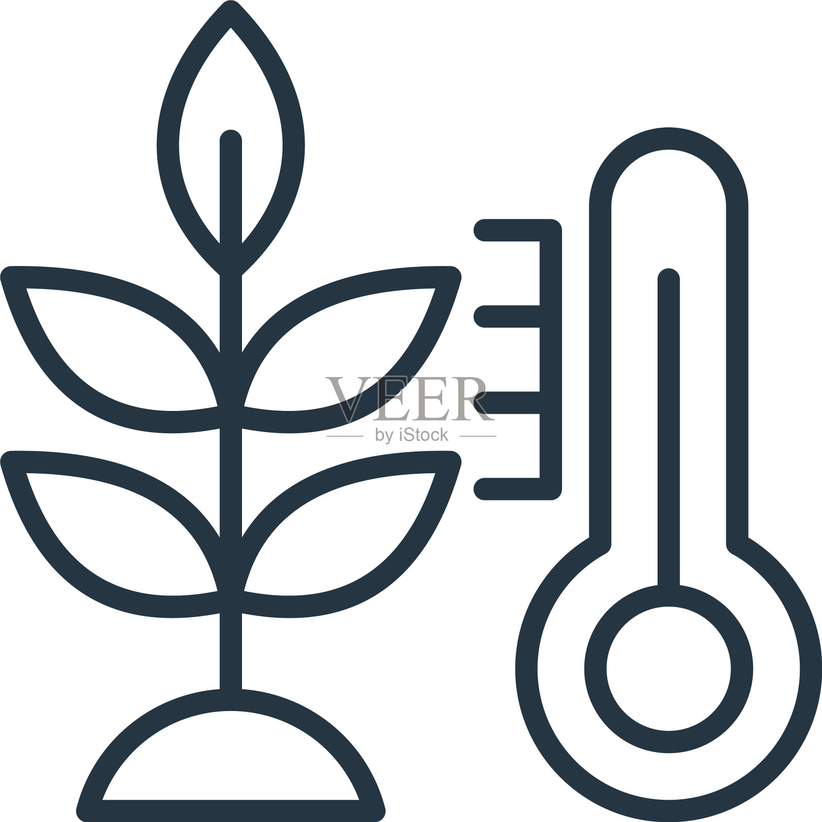 温度计图标孤立在白色背景上图标素材