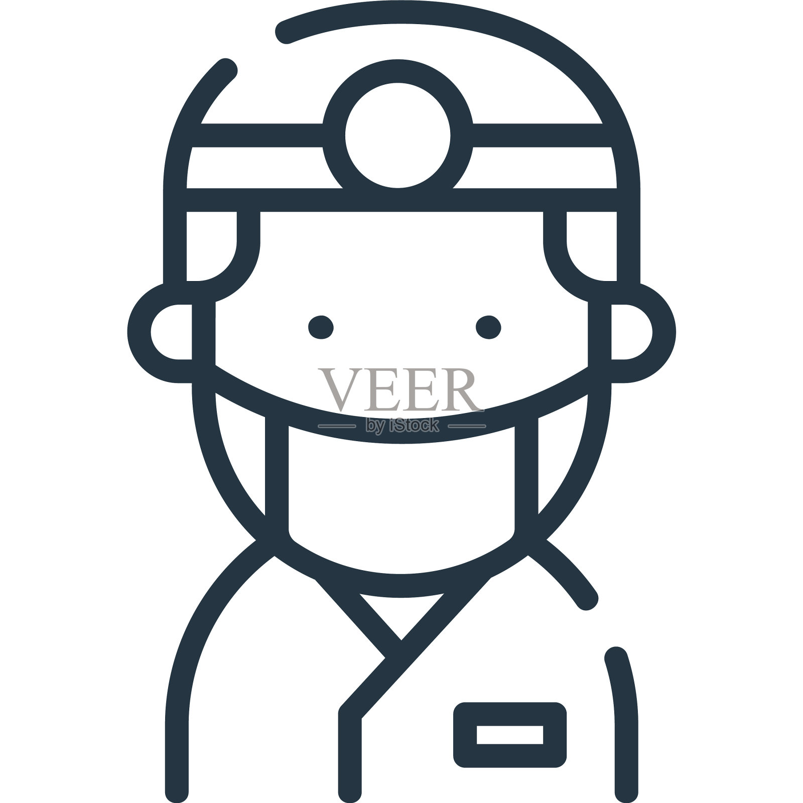 牙医图标孤立的白色背景轮廓设计元素图片