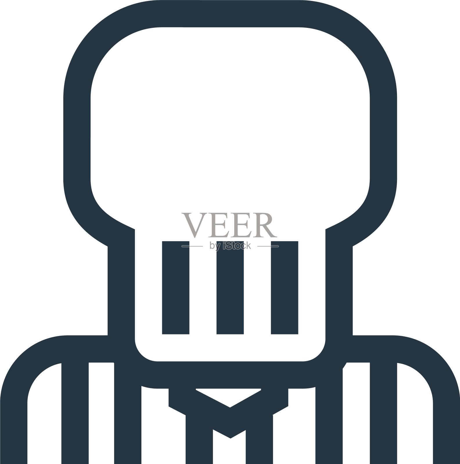 细长人图标孤立在白色背景图标素材