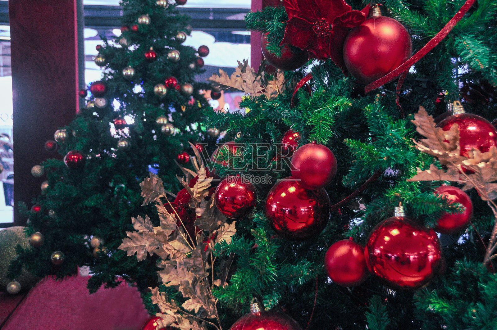 圣诞树装饰作为背景材料照片摄影图片