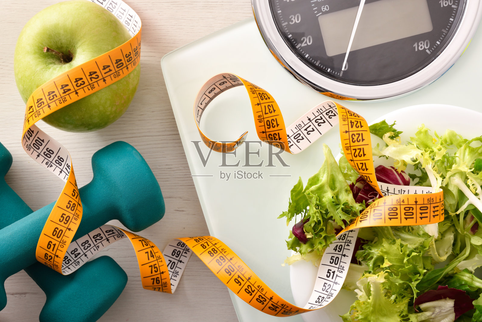 概念食物和运动为健康的生活俯视图照片摄影图片