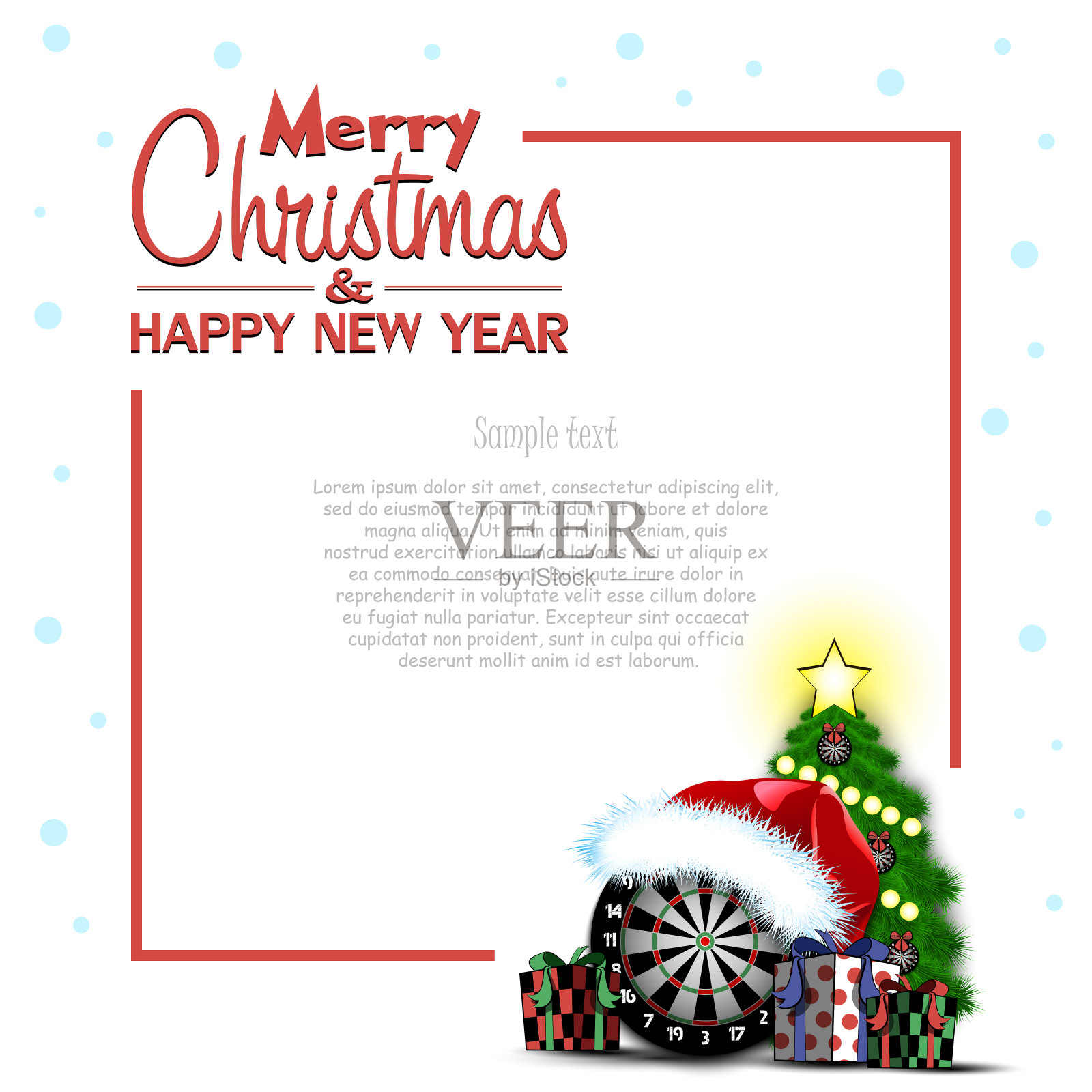 新年快乐。框架的圆靶设计模板素材