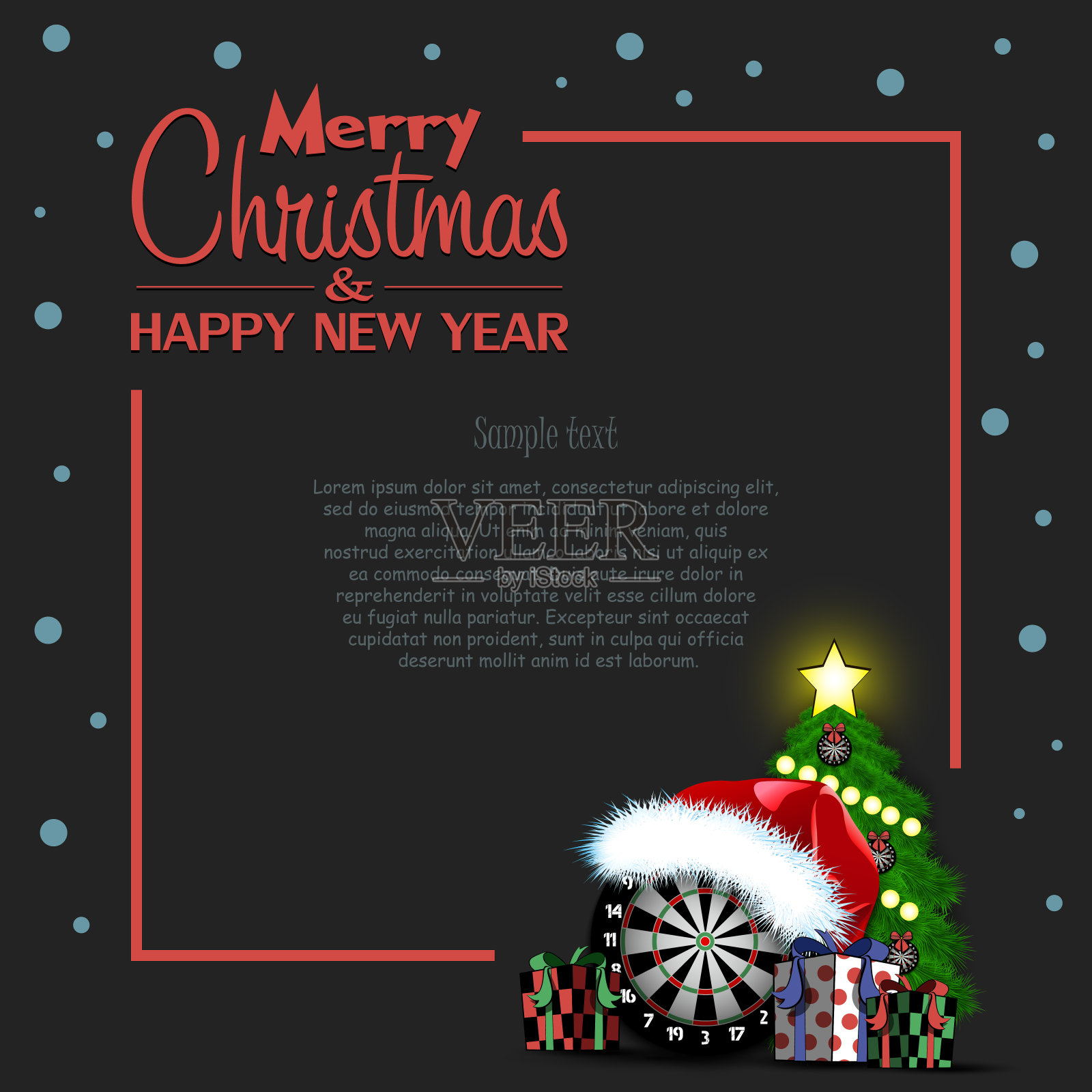 新年快乐。框架的圆靶插画图片素材