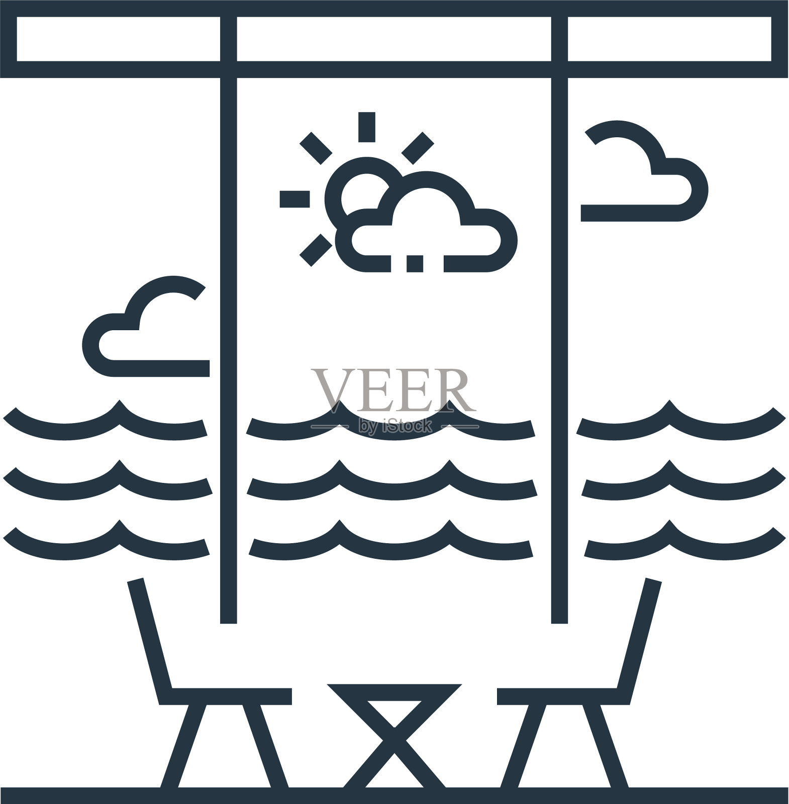 暑假图标孤立的白色背景设计元素图片