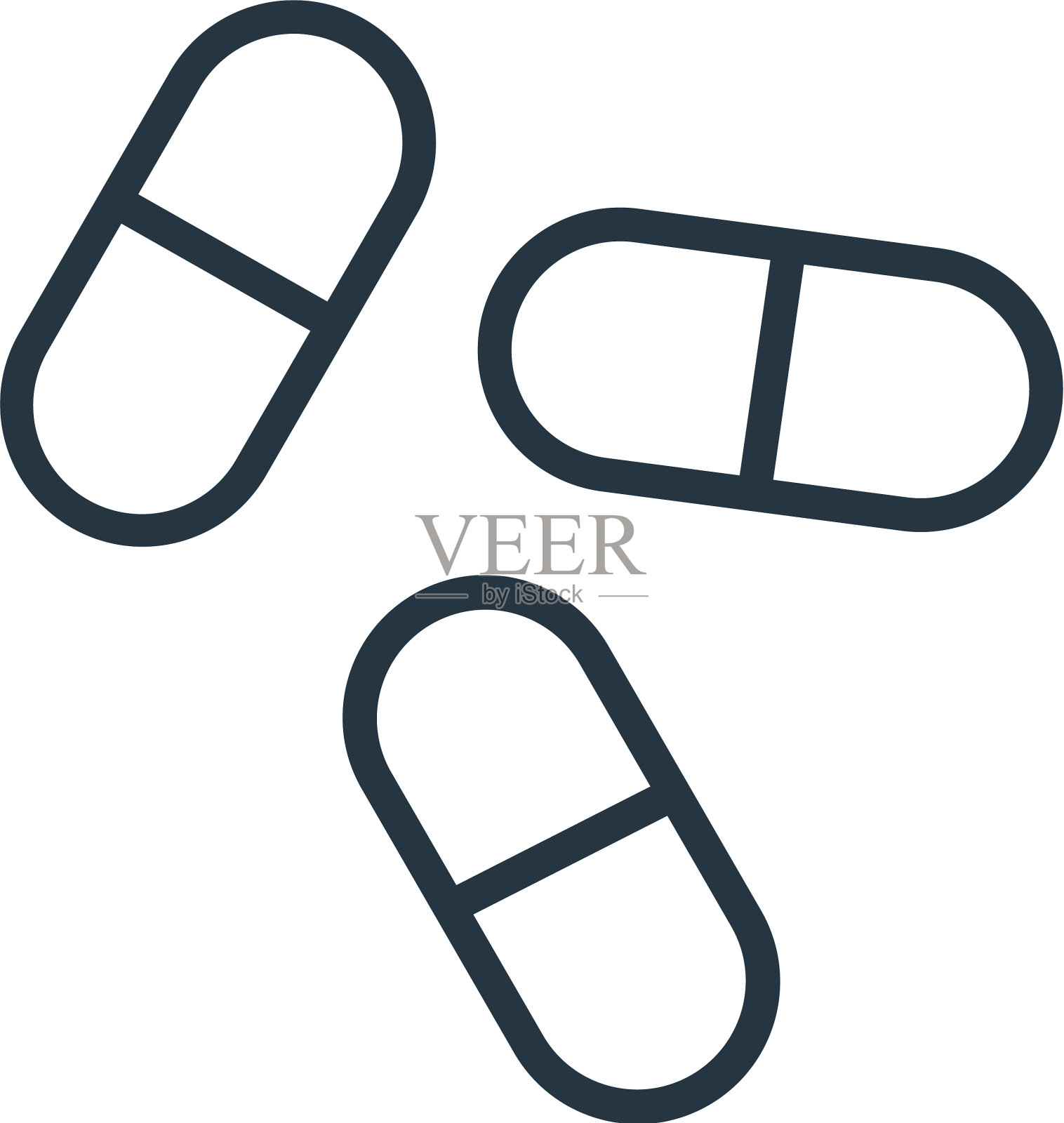 药丸图标药丸可编辑中风药丸线性设计元素图片