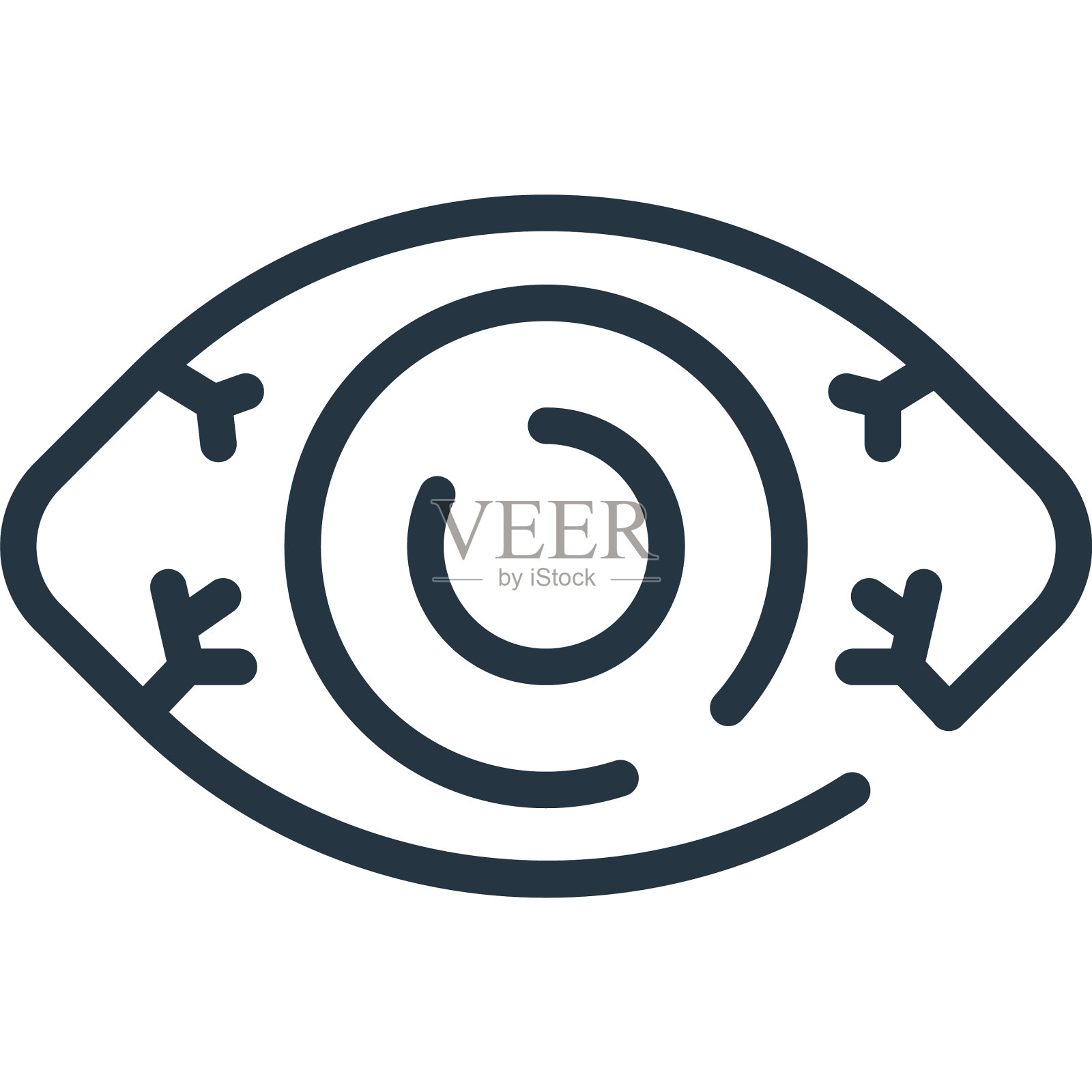 眼睛图标孤立在白色背景轮廓图标素材