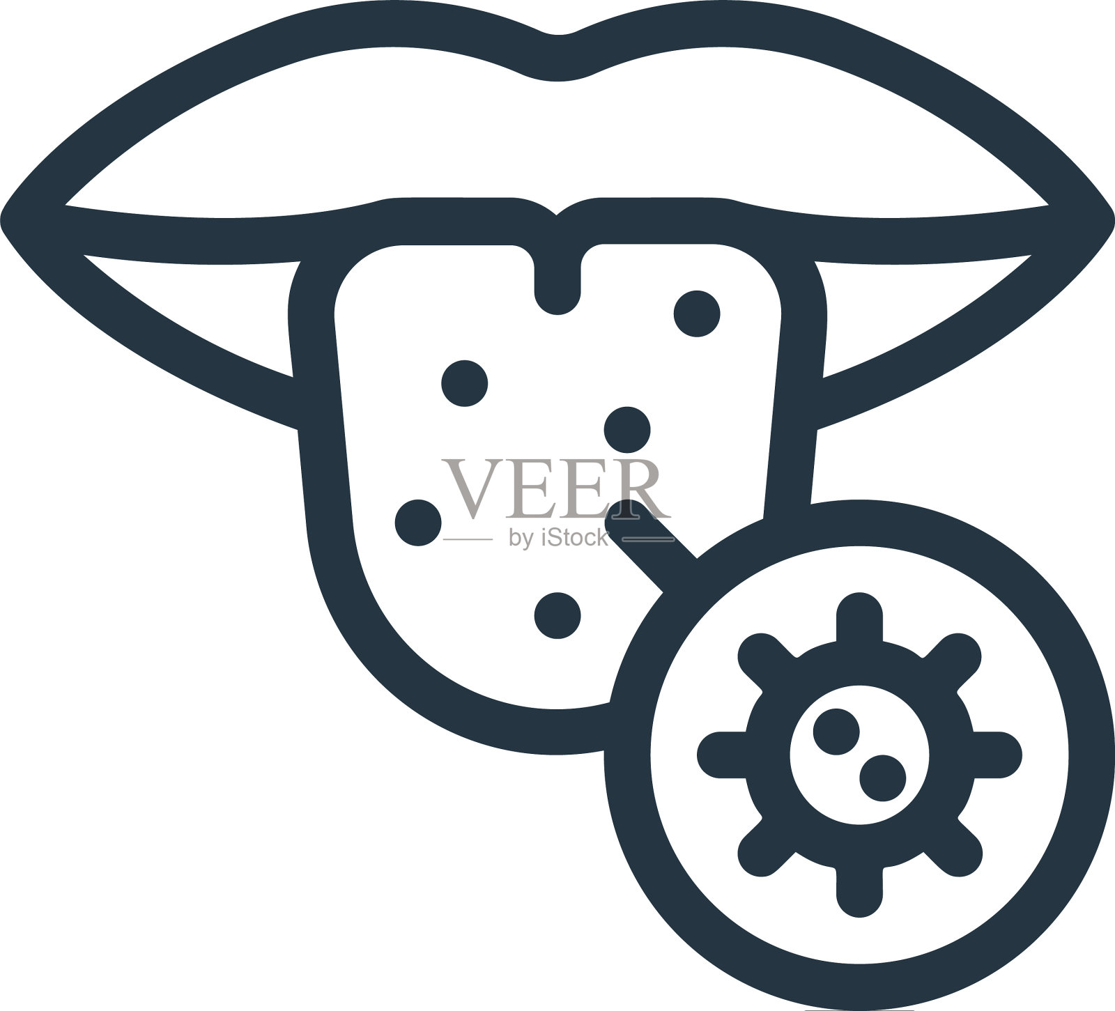 唇图标唇可编辑笔触唇线符号图标素材