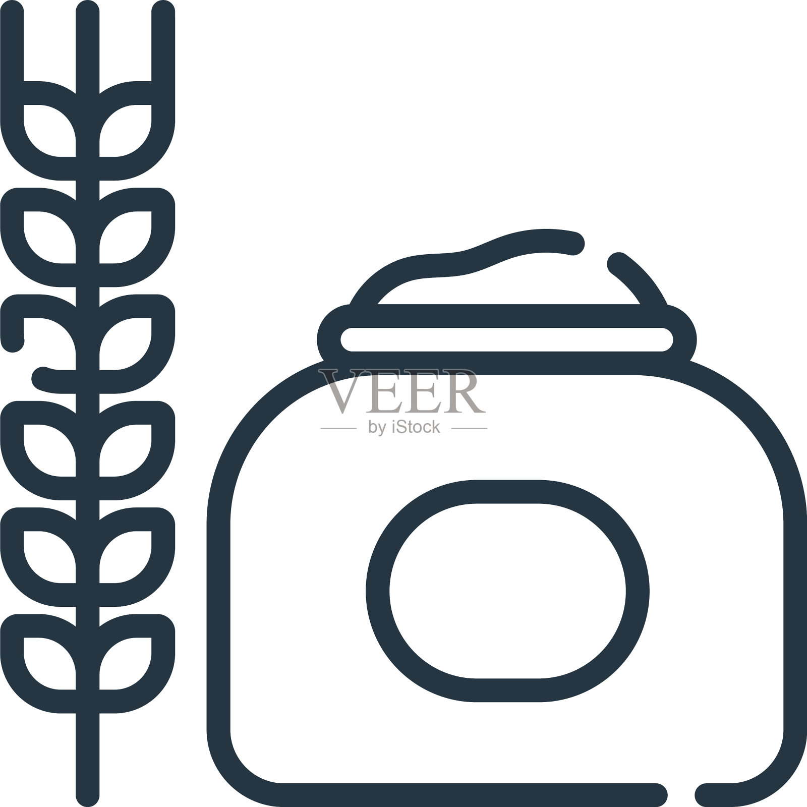 谷物图标孤立在白色背景轮廓图标素材