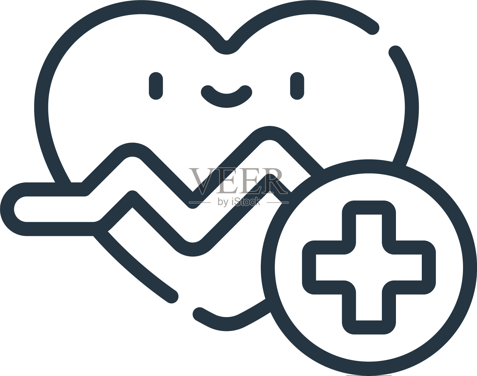 心脏病学图标孤立在白色背景图标素材