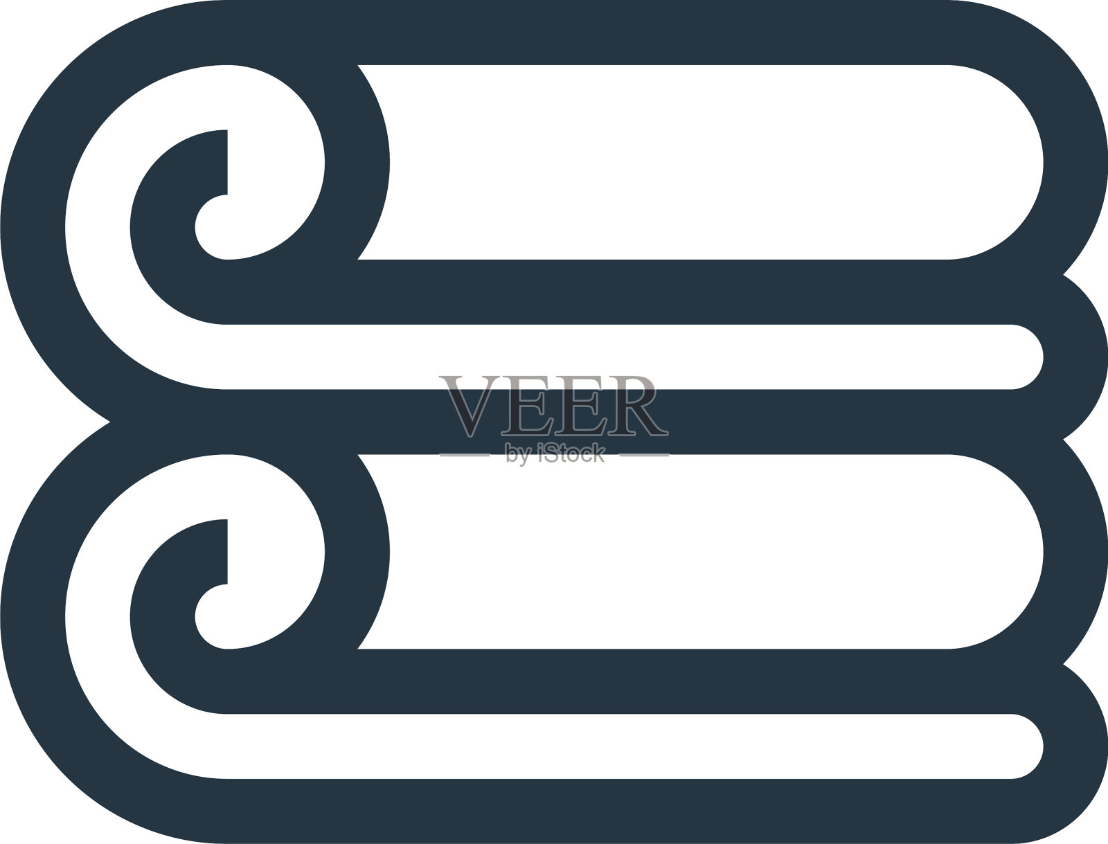 毛巾图标孤立在白色背景轮廓插画图片素材