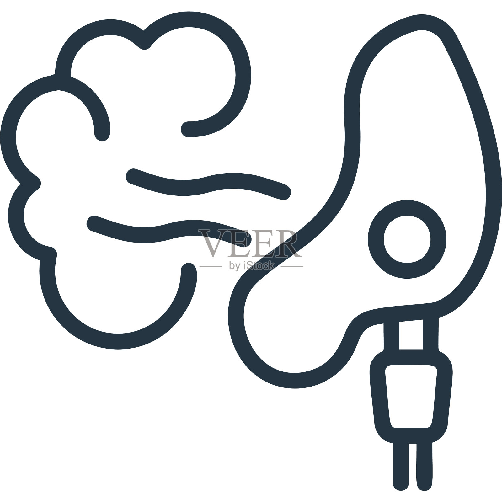 吸入器图标隔离在白色背景大纲设计元素图片