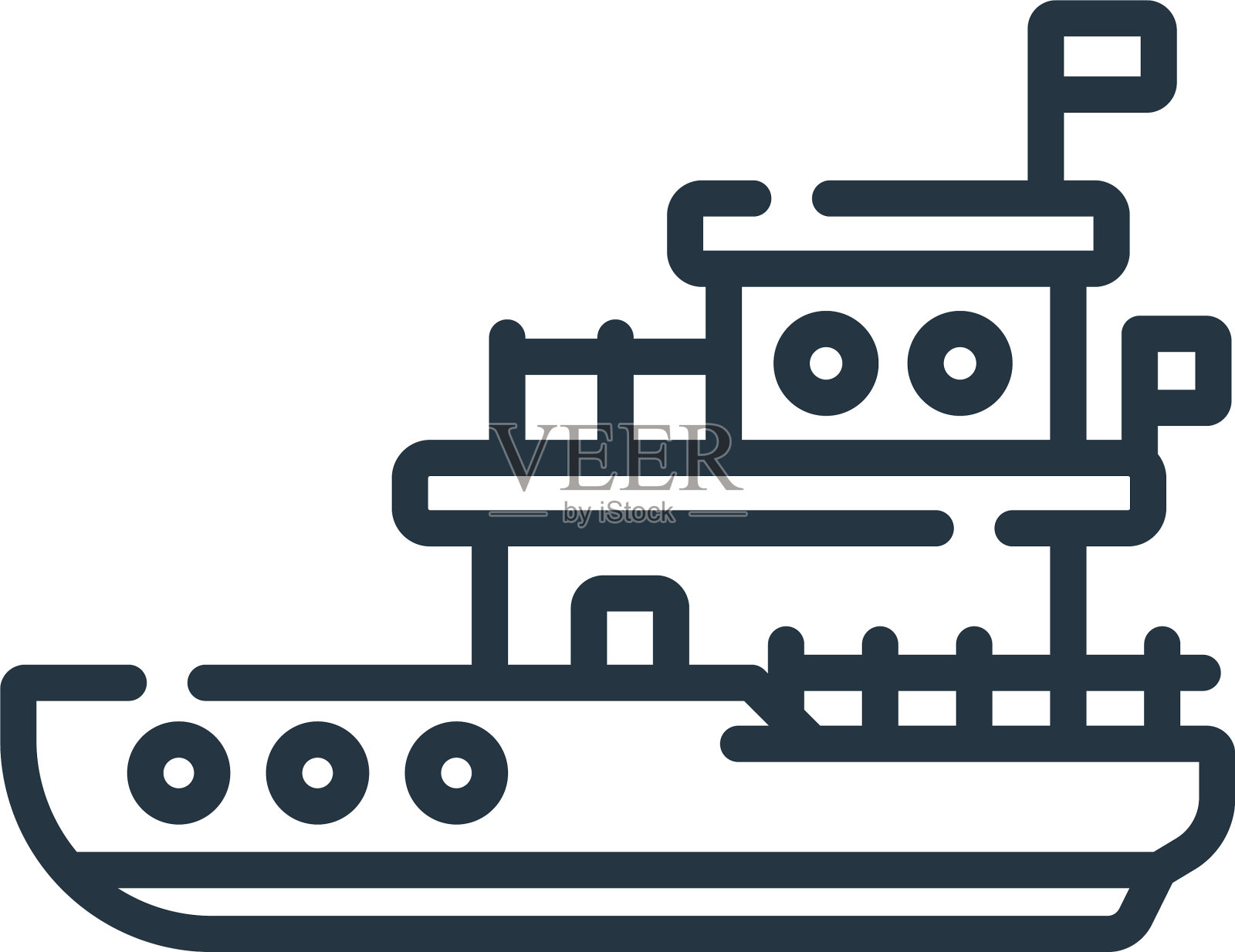 船舶图标船舶可编辑笔划船舶线性符号设计元素图片