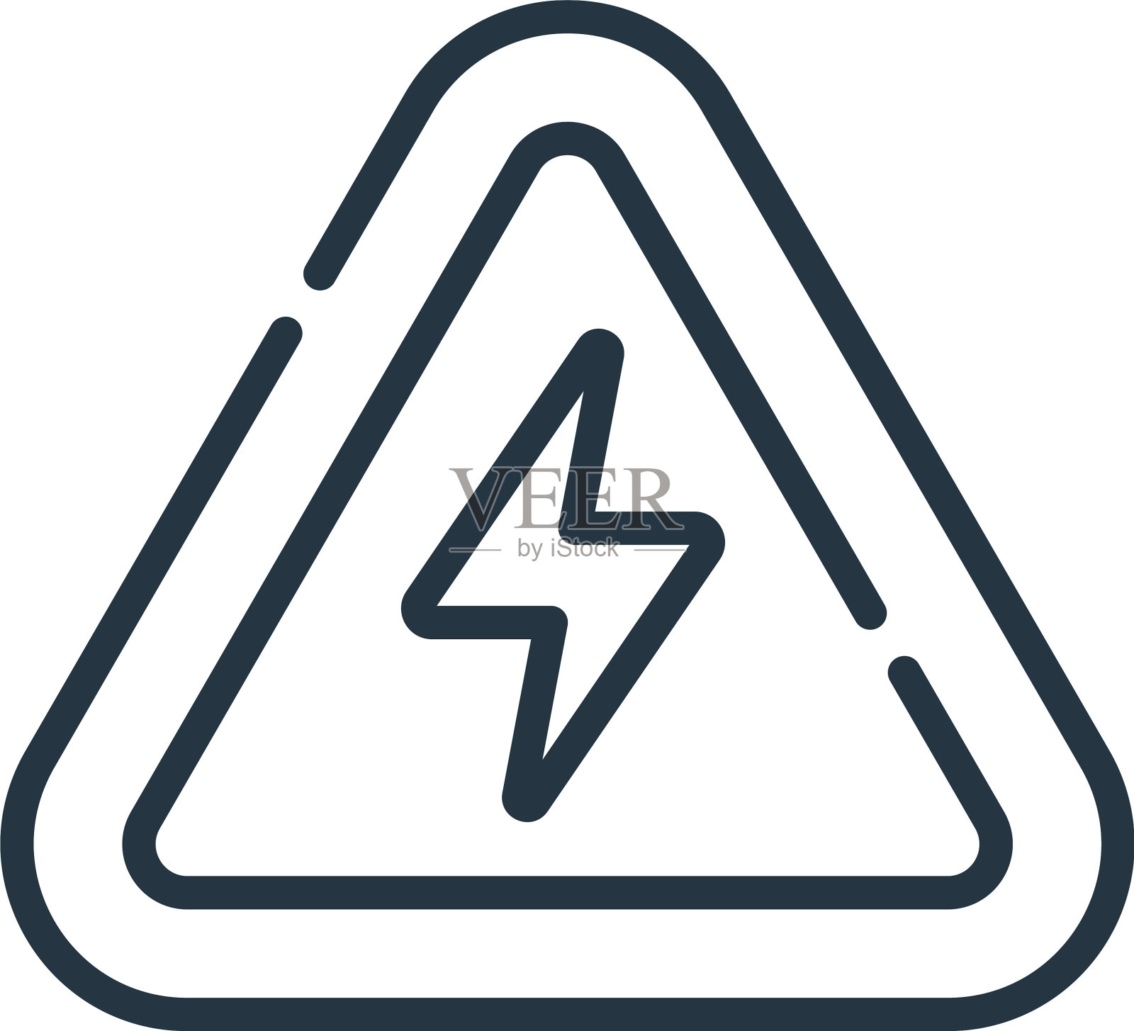 电力标志图标隔离在白色图标素材