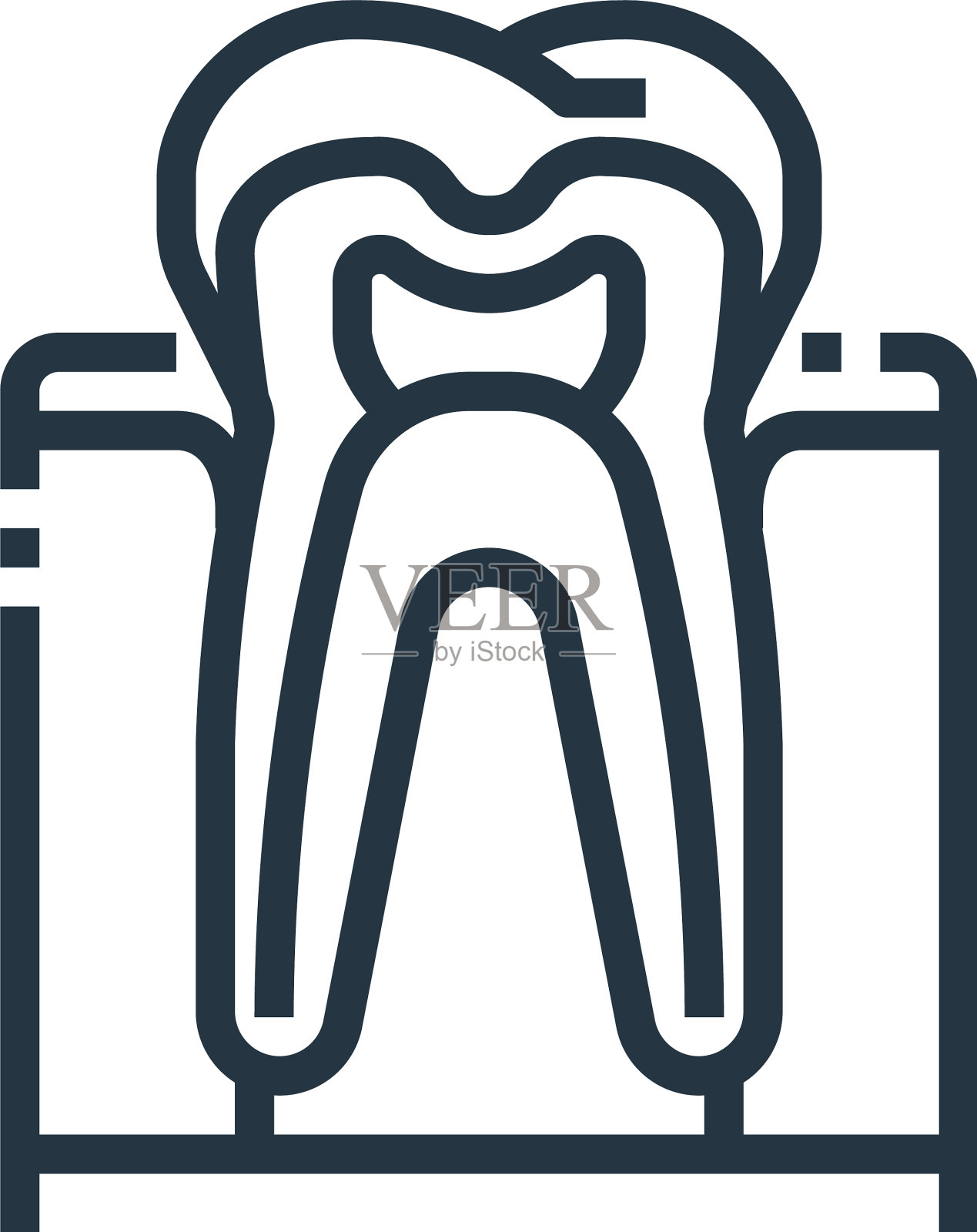 齿图标齿可编辑的行程齿线性设计元素图片