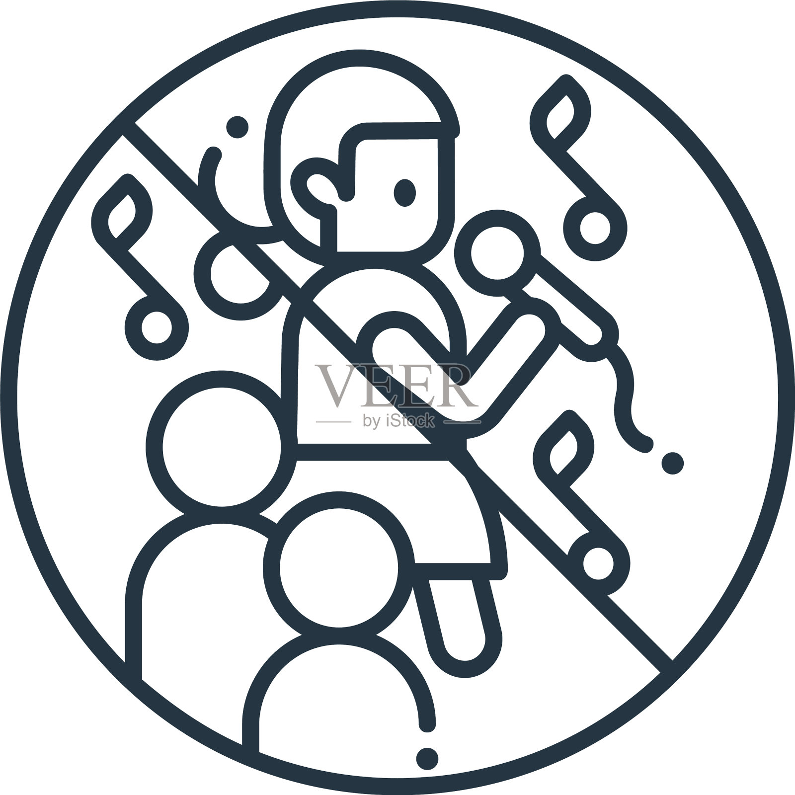 派对图标孤立在白色背景大纲图标素材