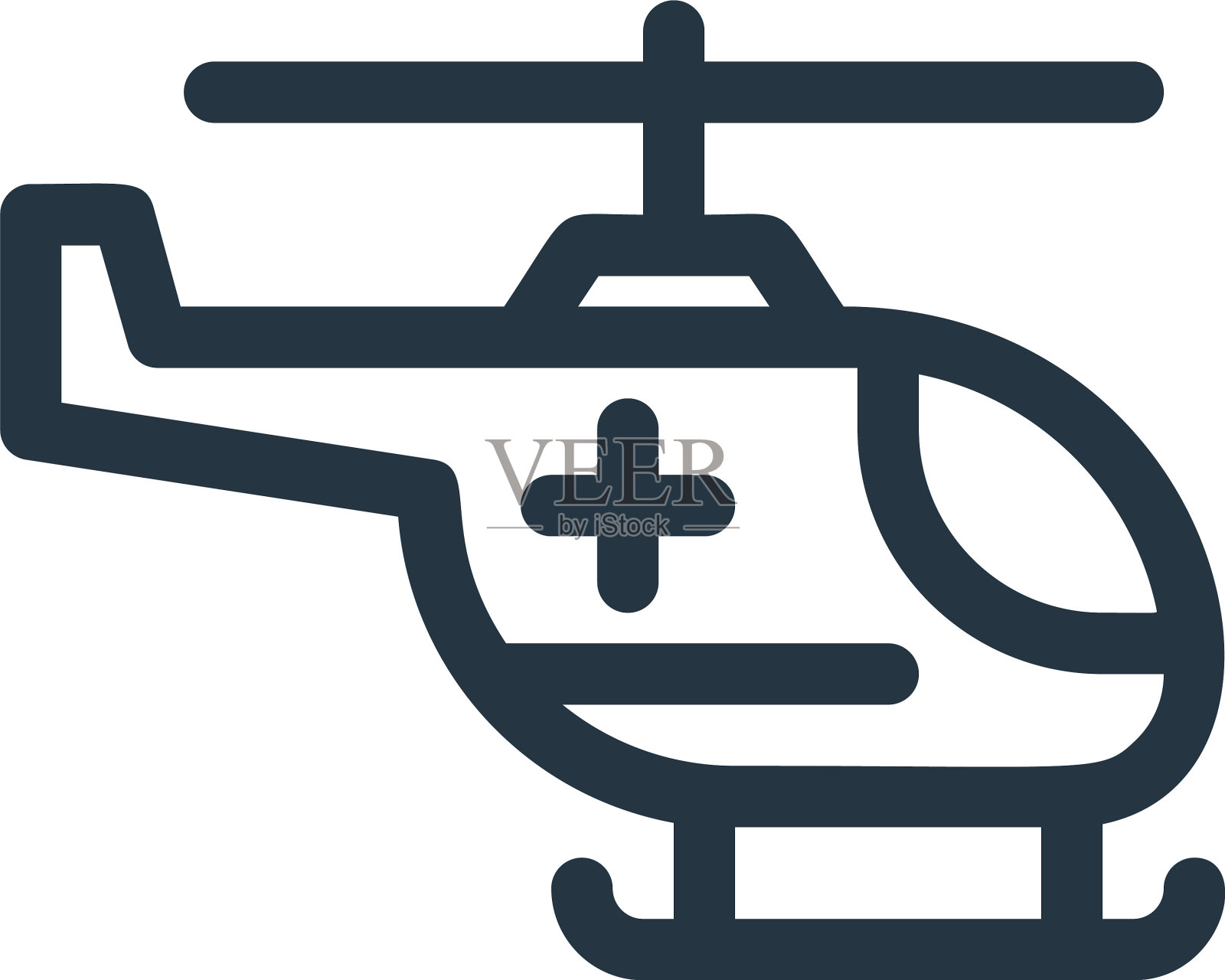直升机图标孤立的白色背景图标素材