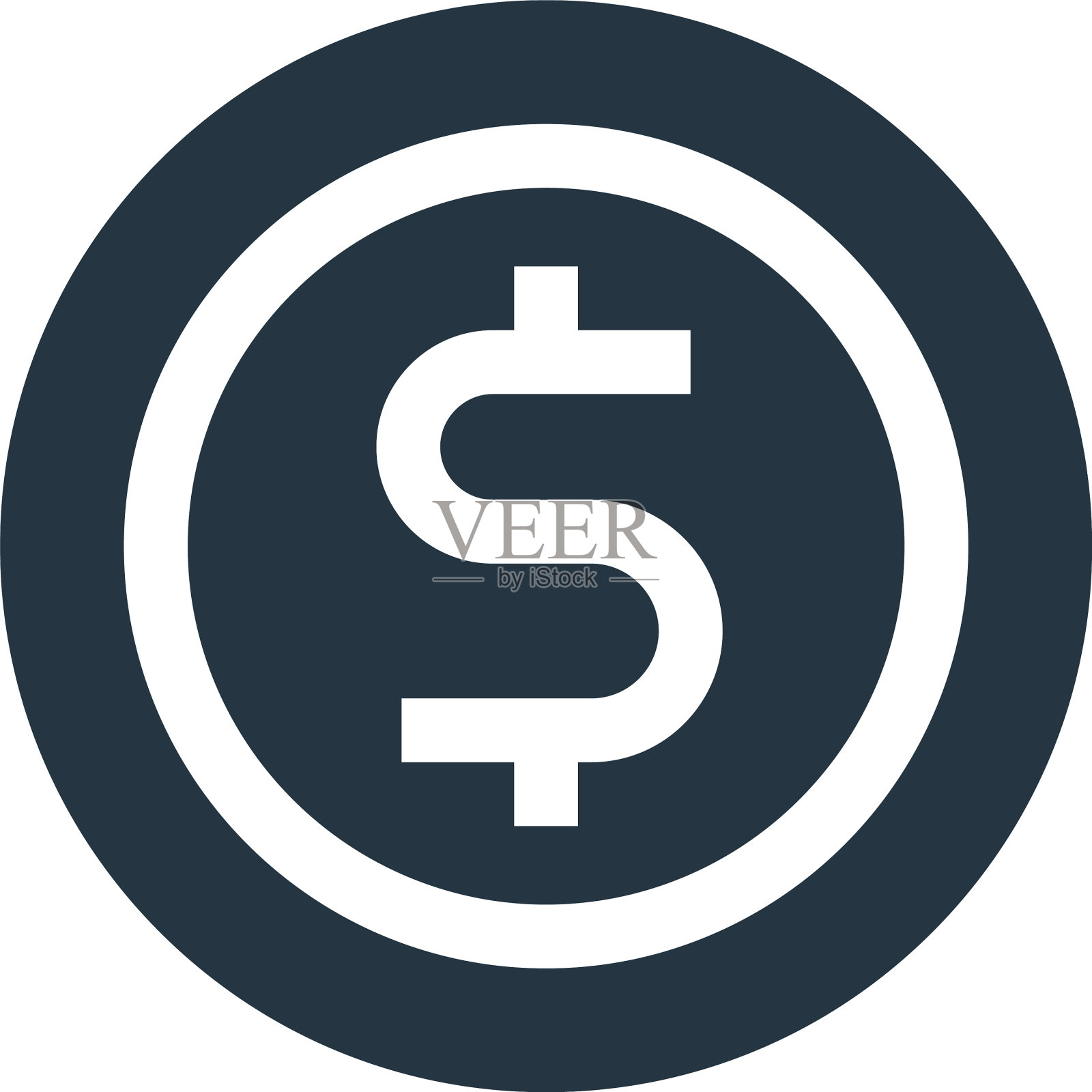 硬币图标孤立在白色背景轮廓图标素材