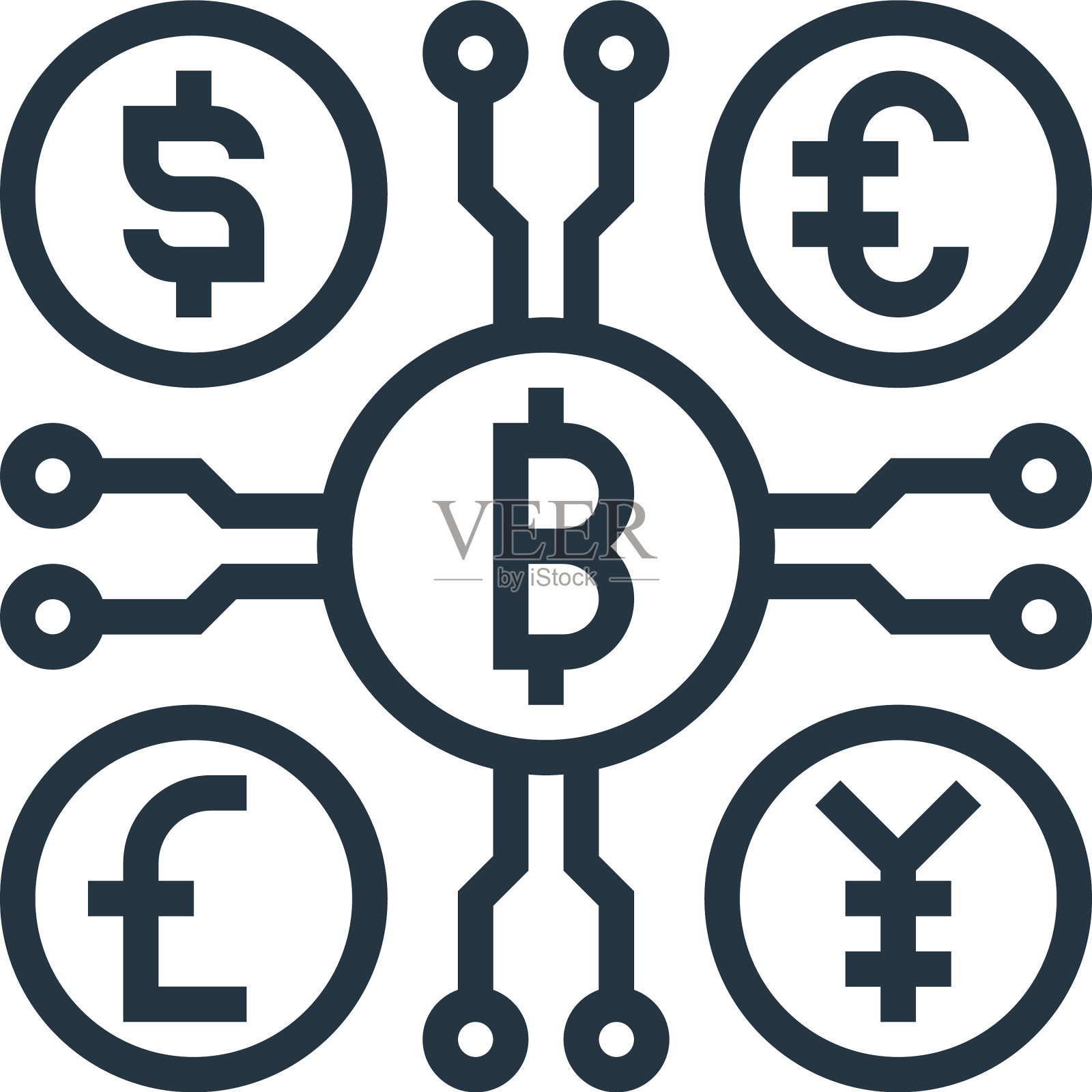 加密货币图标孤立在白色背景上设计元素图片