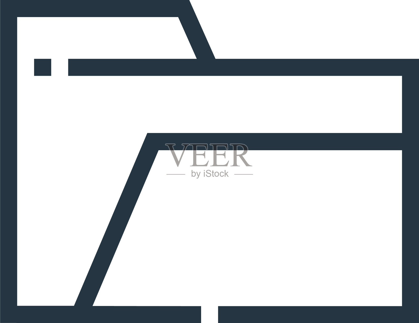 空白文件夹图标隔离在白色背景图标素材