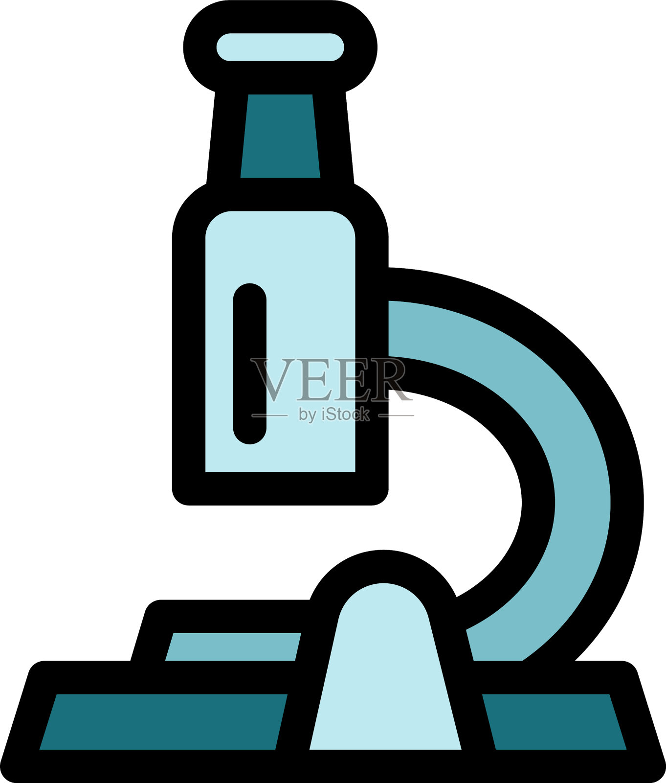 细胞显微镜图标轮廓风格图标素材