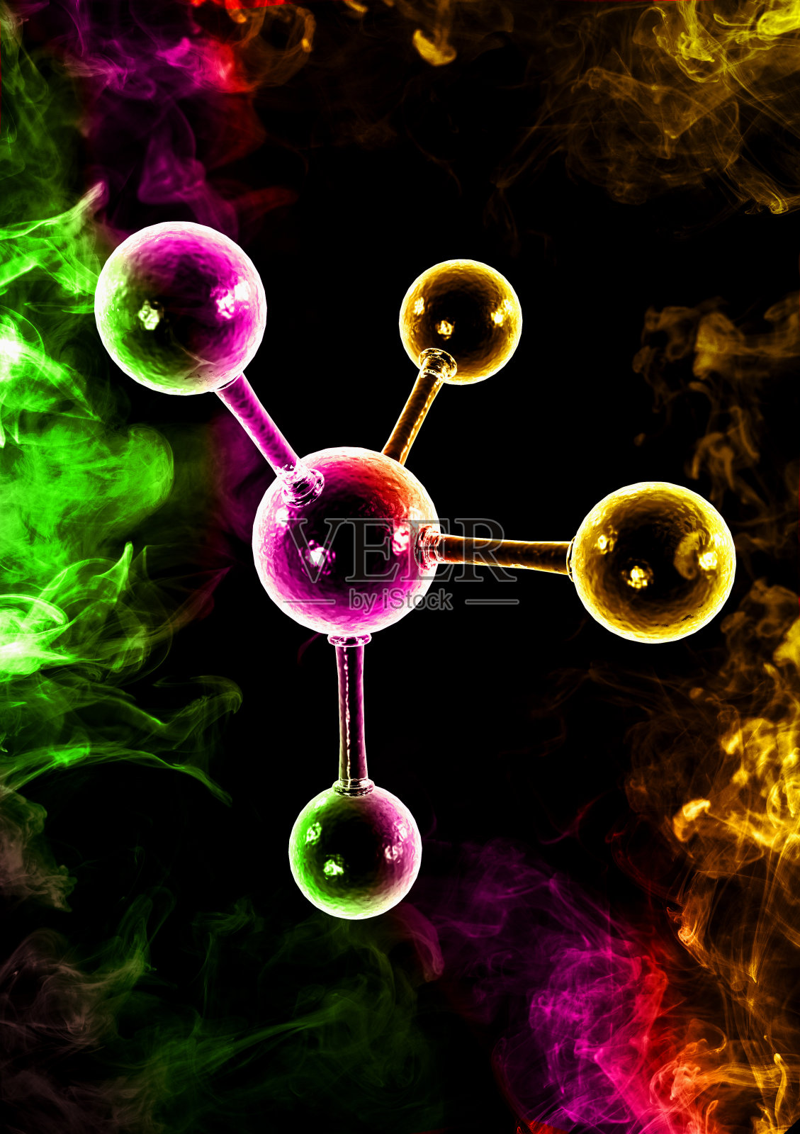 原子粒子3D插图照片摄影图片