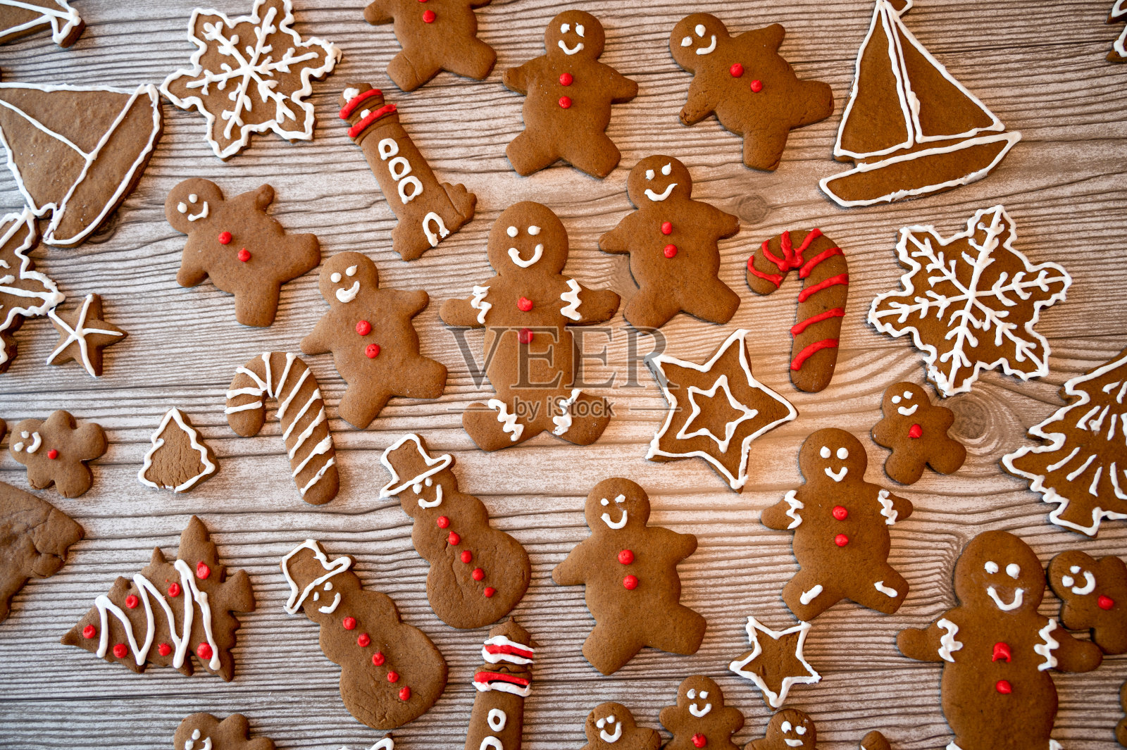 展示装饰圣诞姜饼饼干照片摄影图片