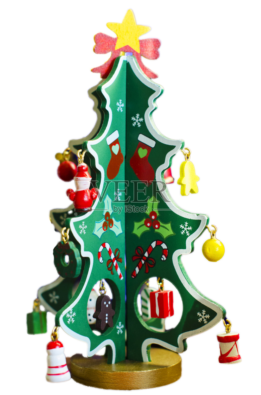 木制的玩具圣诞树照片摄影图片