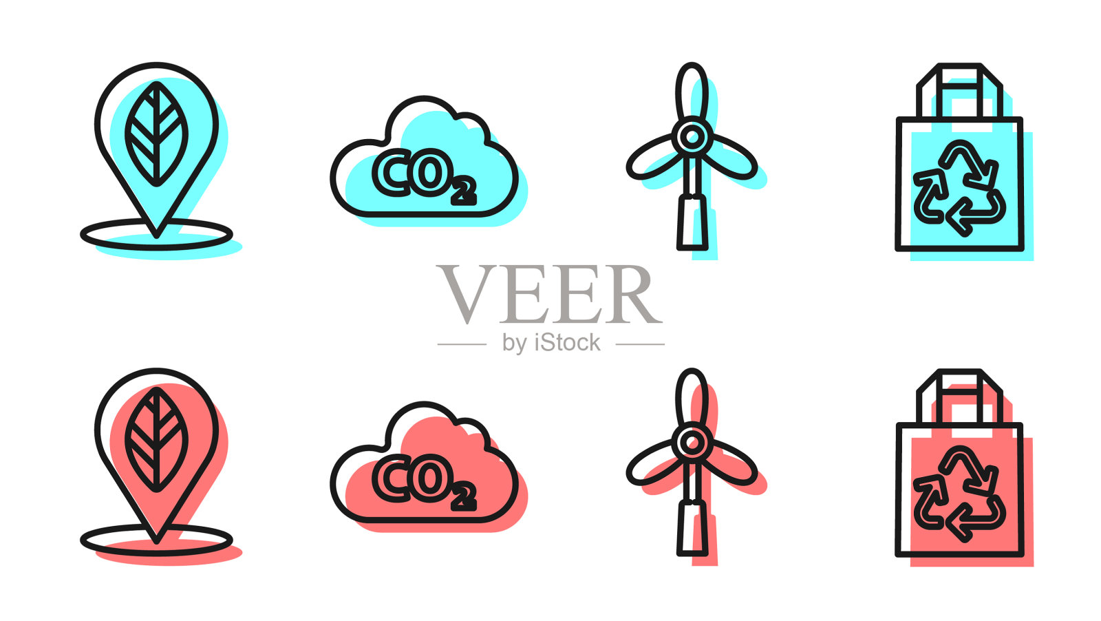 设置有叶片co2的风机位置插画图片素材