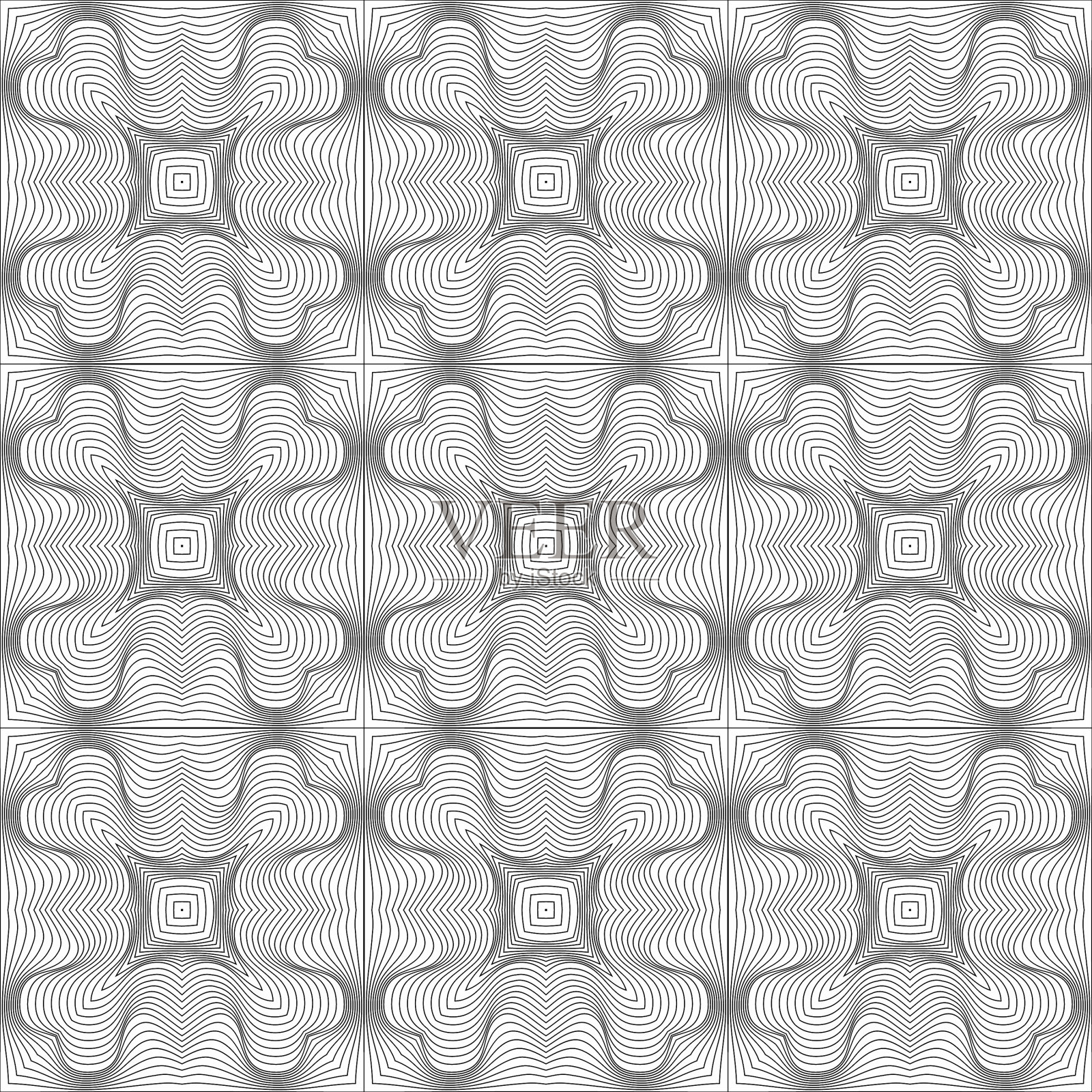 抽象线条模式波背景插画图片素材