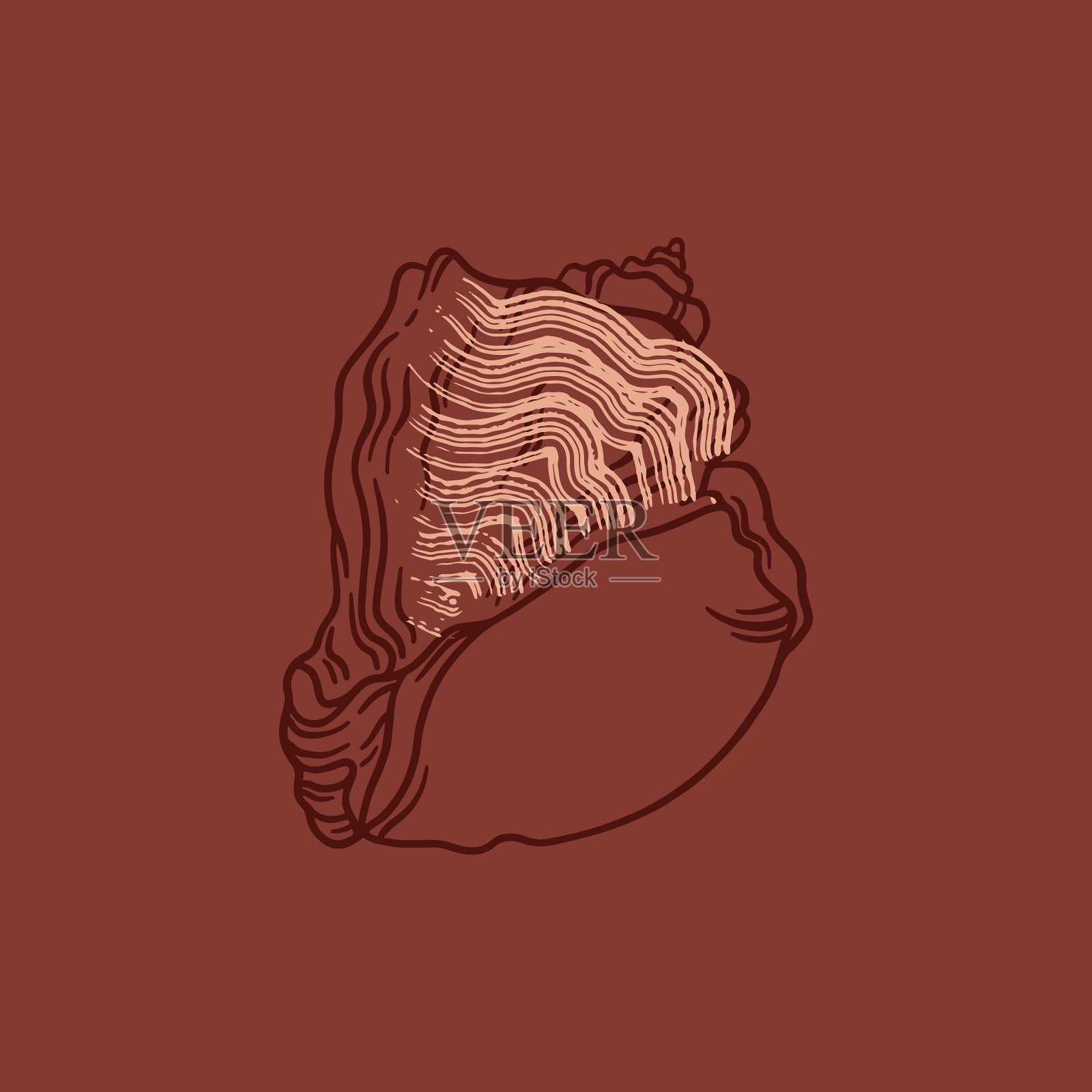 手绘平壳创意插画图片素材