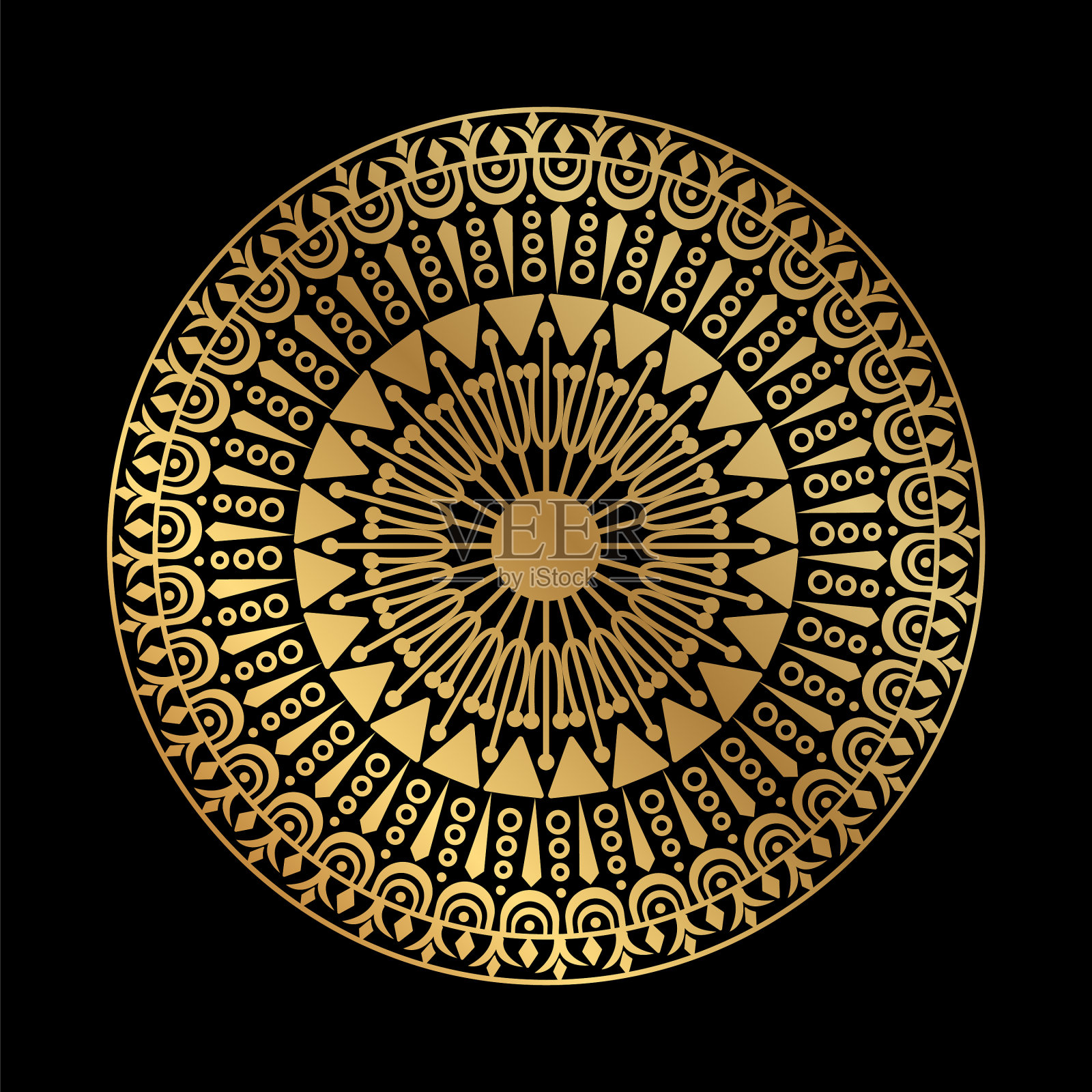 豪华曼荼罗主题背景设计插画图片素材