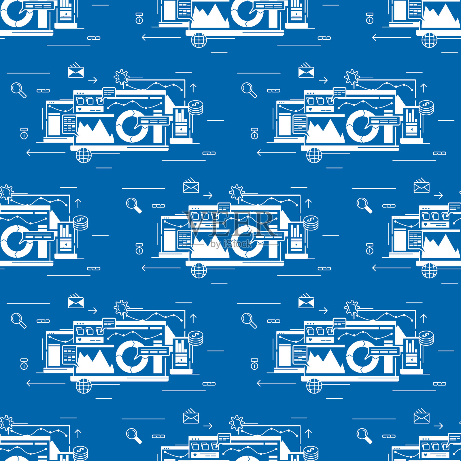 股票seo分析无缝模式插画图片素材