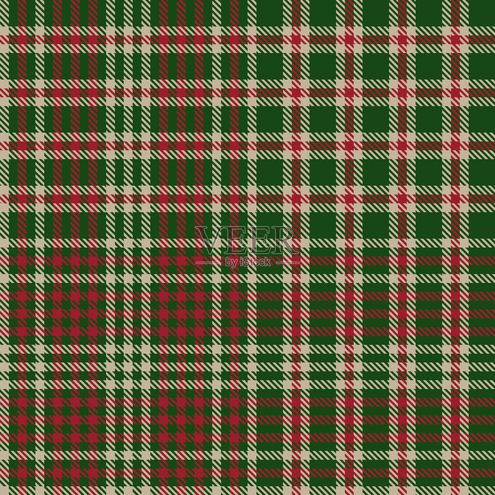 圣诞格伦格子织无缝图案插画图片素材