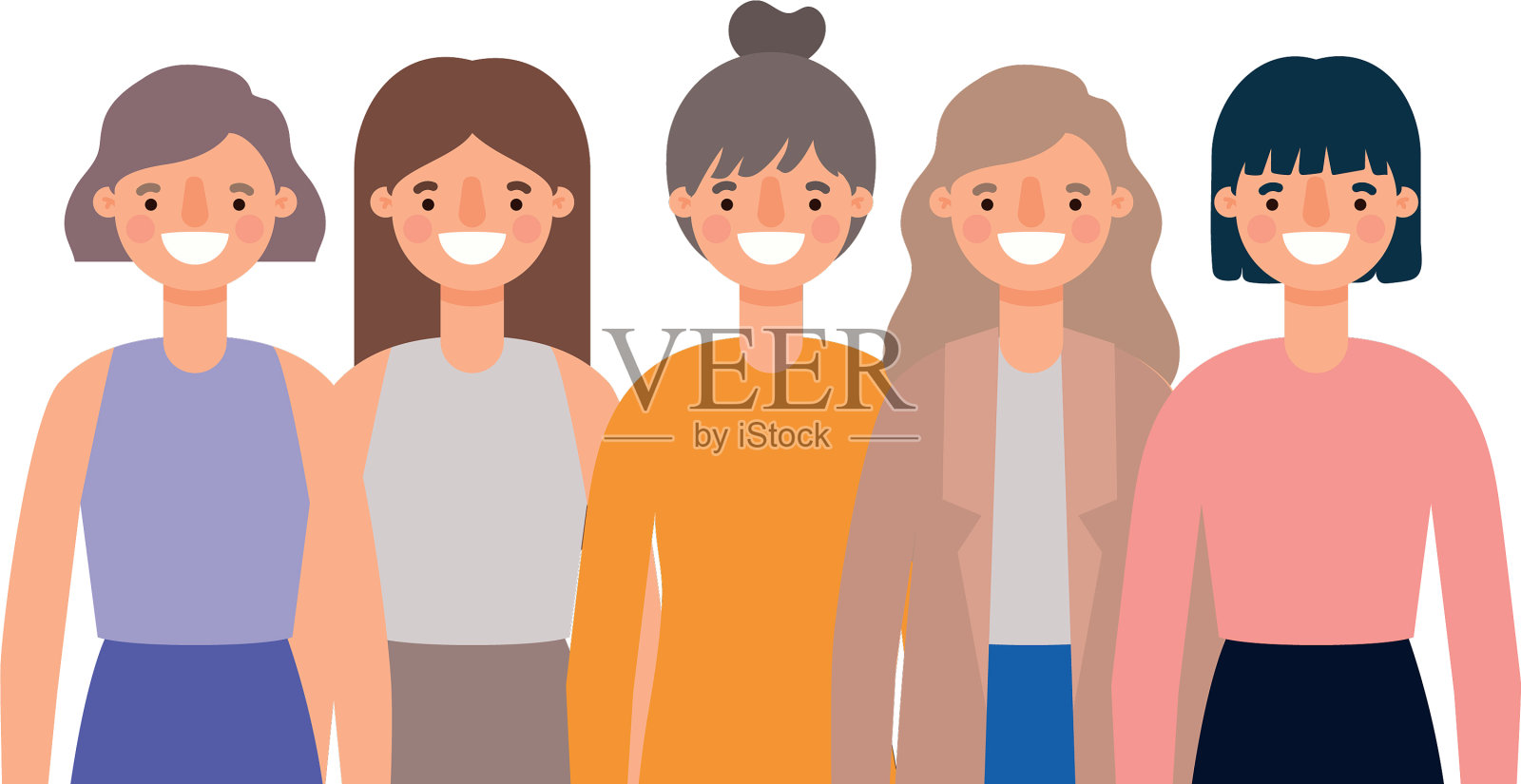 女性头像卡通微笑设计插画图片素材