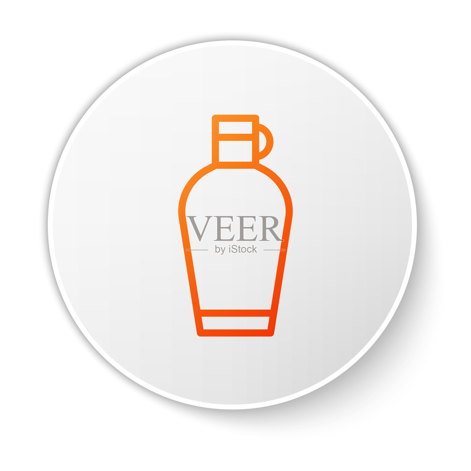 橙色线水壶水壶图标隔离上插画图片素材