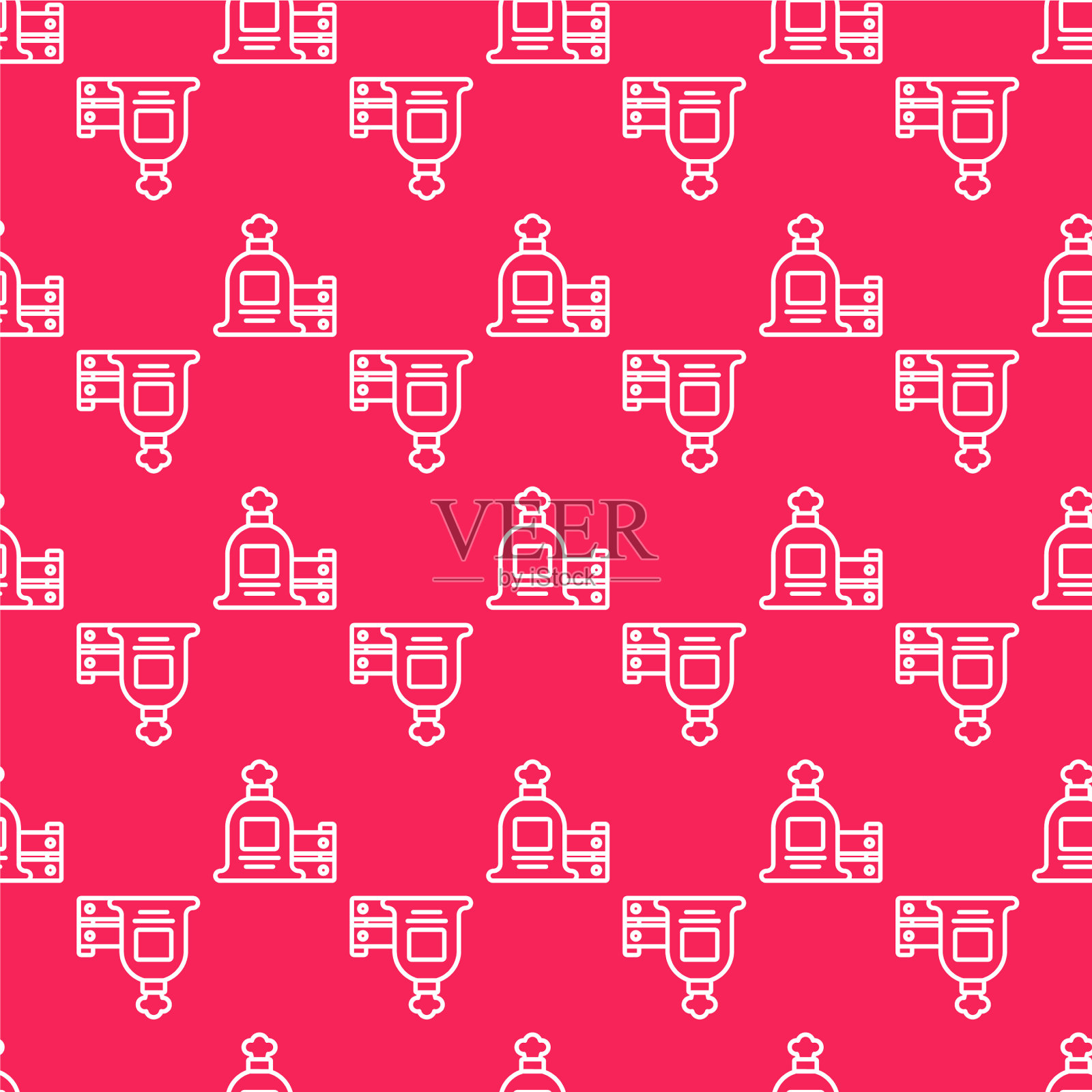 白线满袋和木箱图标隔离插画图片素材