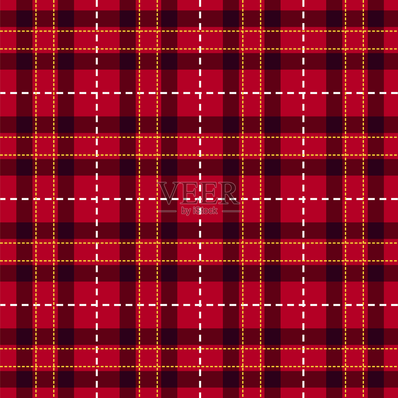 红色格子花呢材质无缝图案插画图片素材