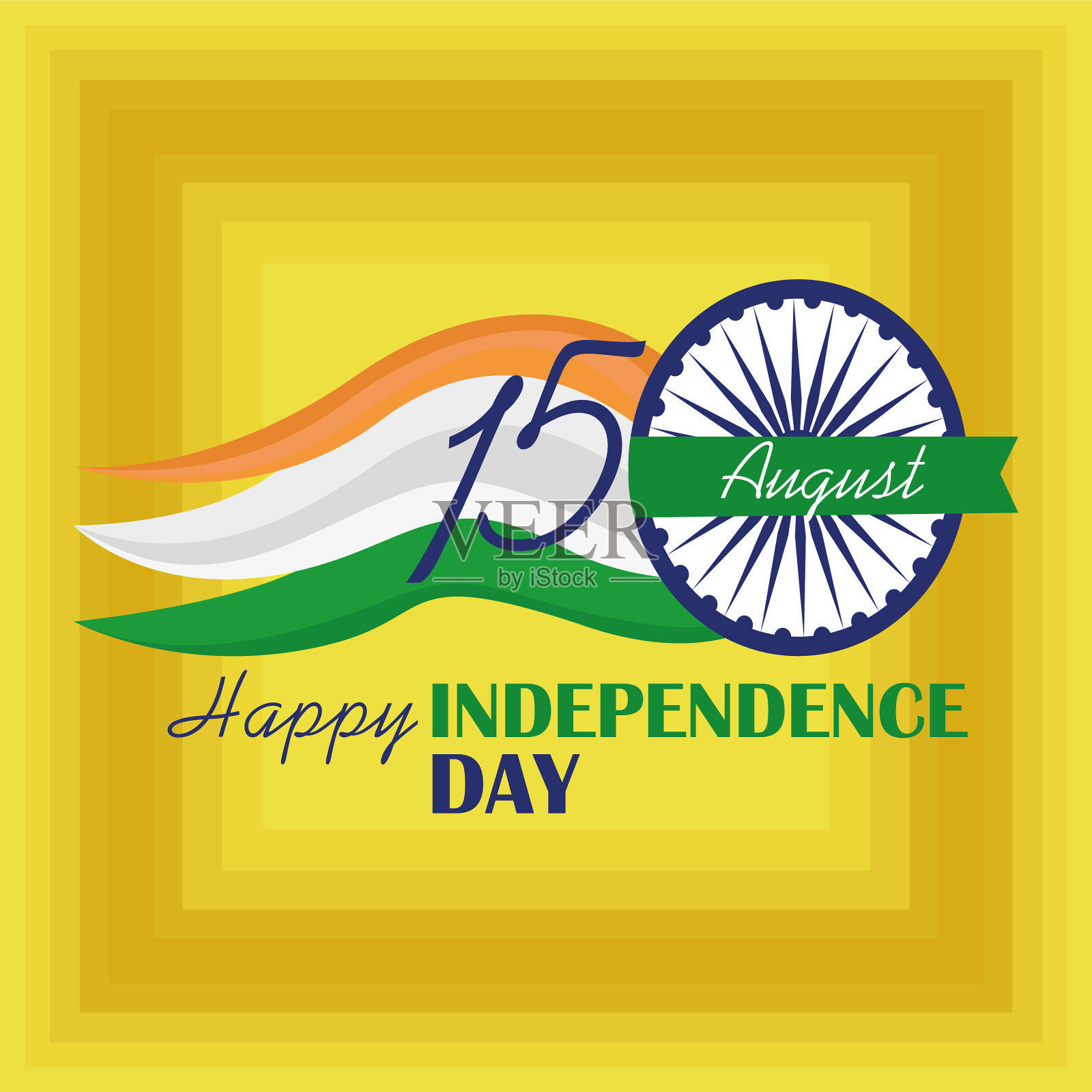 印度独立日插画图片素材