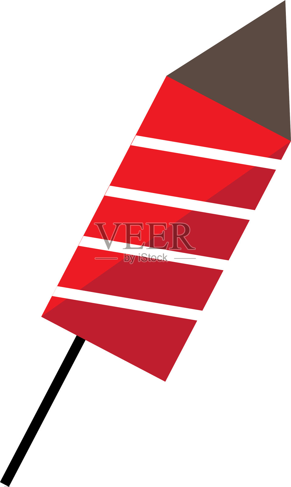 红色的火箭烟花插画图片素材